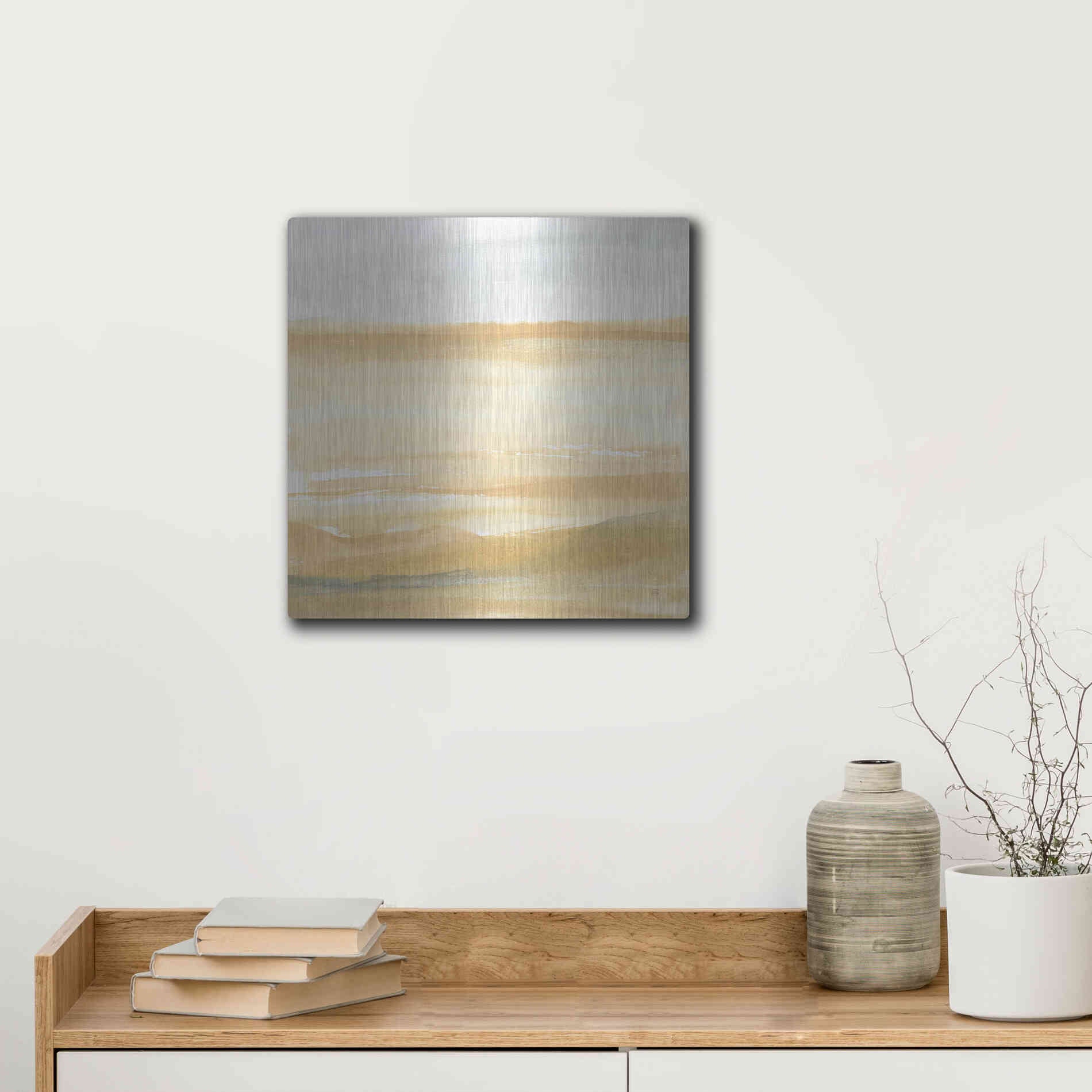 Luxe Metal Art 'Ochre Sands II' by Chris Paschke, Metal Wall Art,12x12