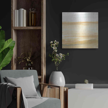 Luxe Metal Art 'Ochre Sands II' by Chris Paschke, Metal Wall Art,24x24