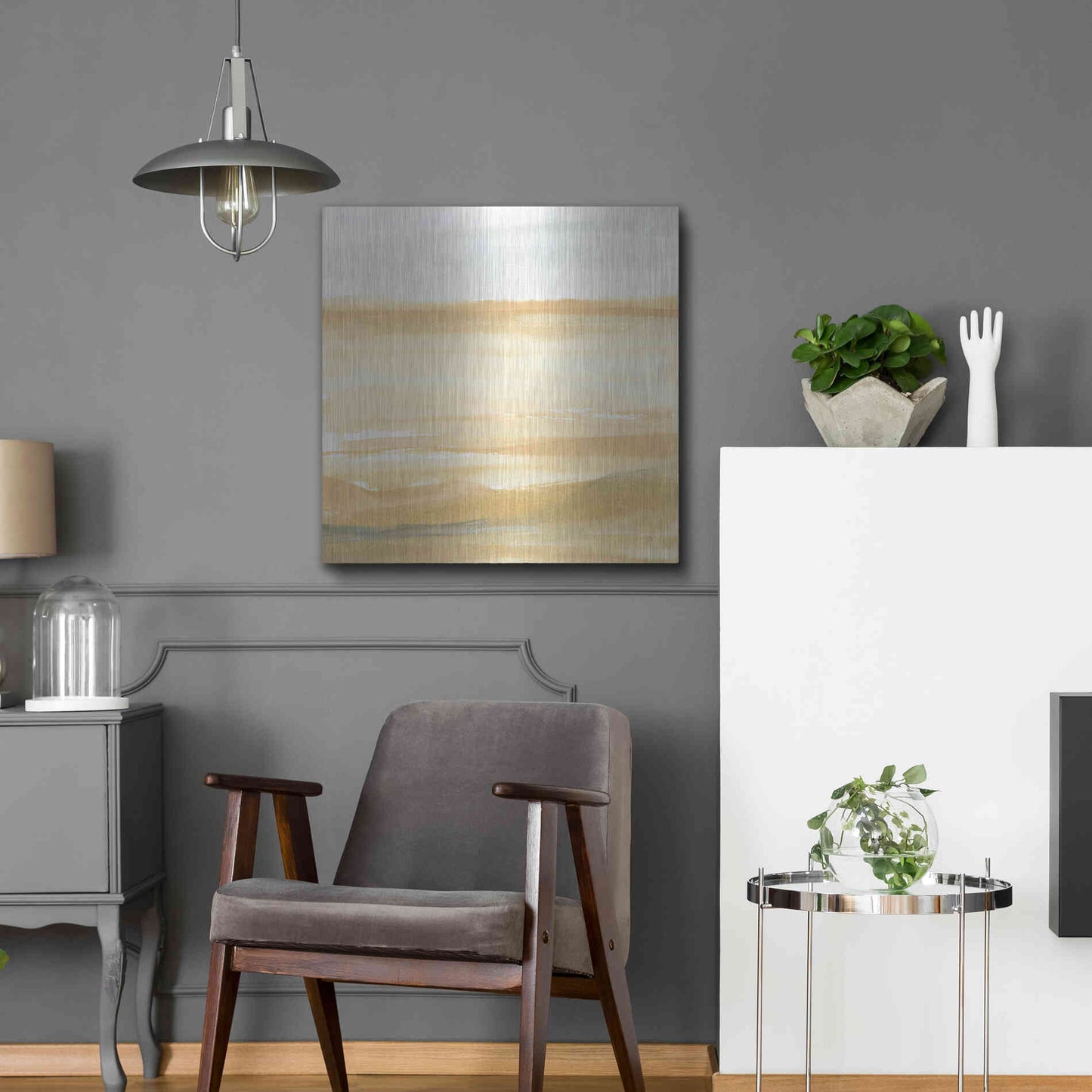 Luxe Metal Art 'Ochre Sands II' by Chris Paschke, Metal Wall Art,24x24