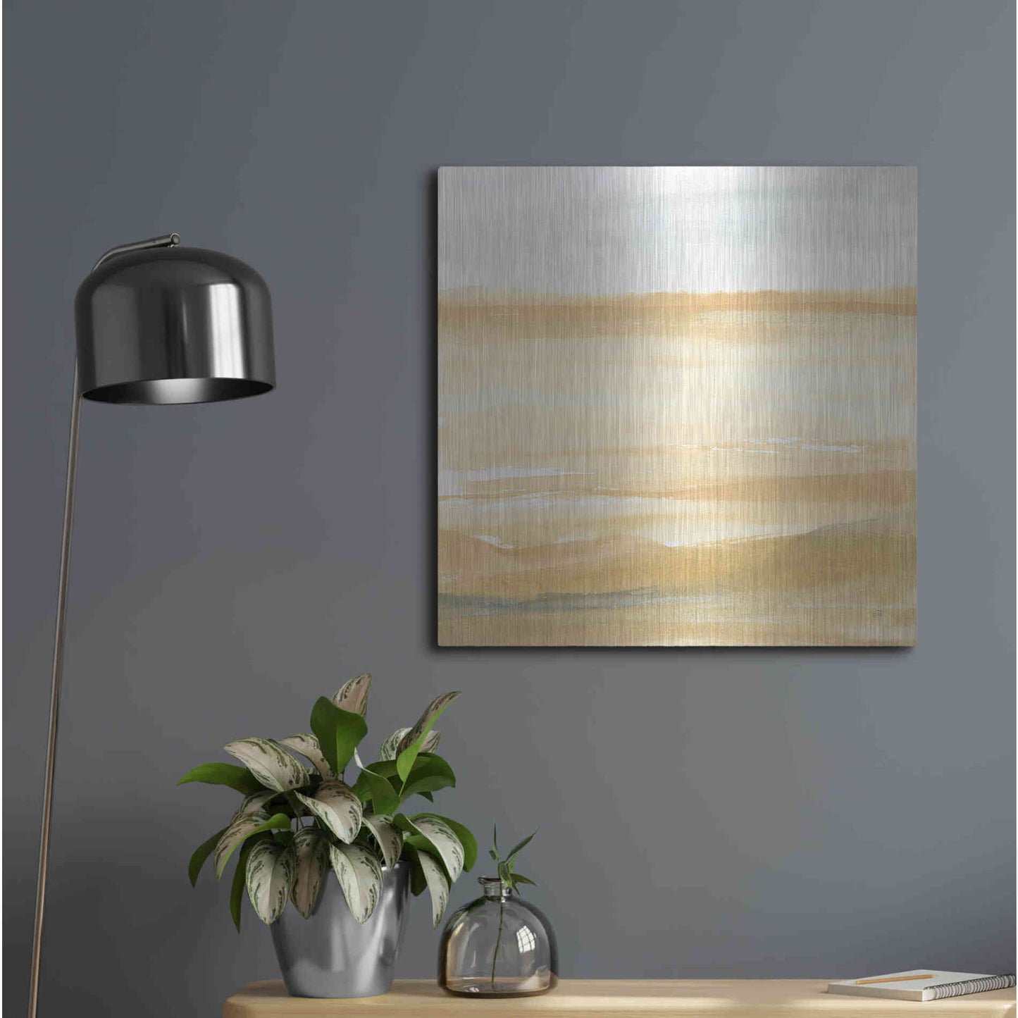 Luxe Metal Art 'Ochre Sands II' by Chris Paschke, Metal Wall Art,24x24