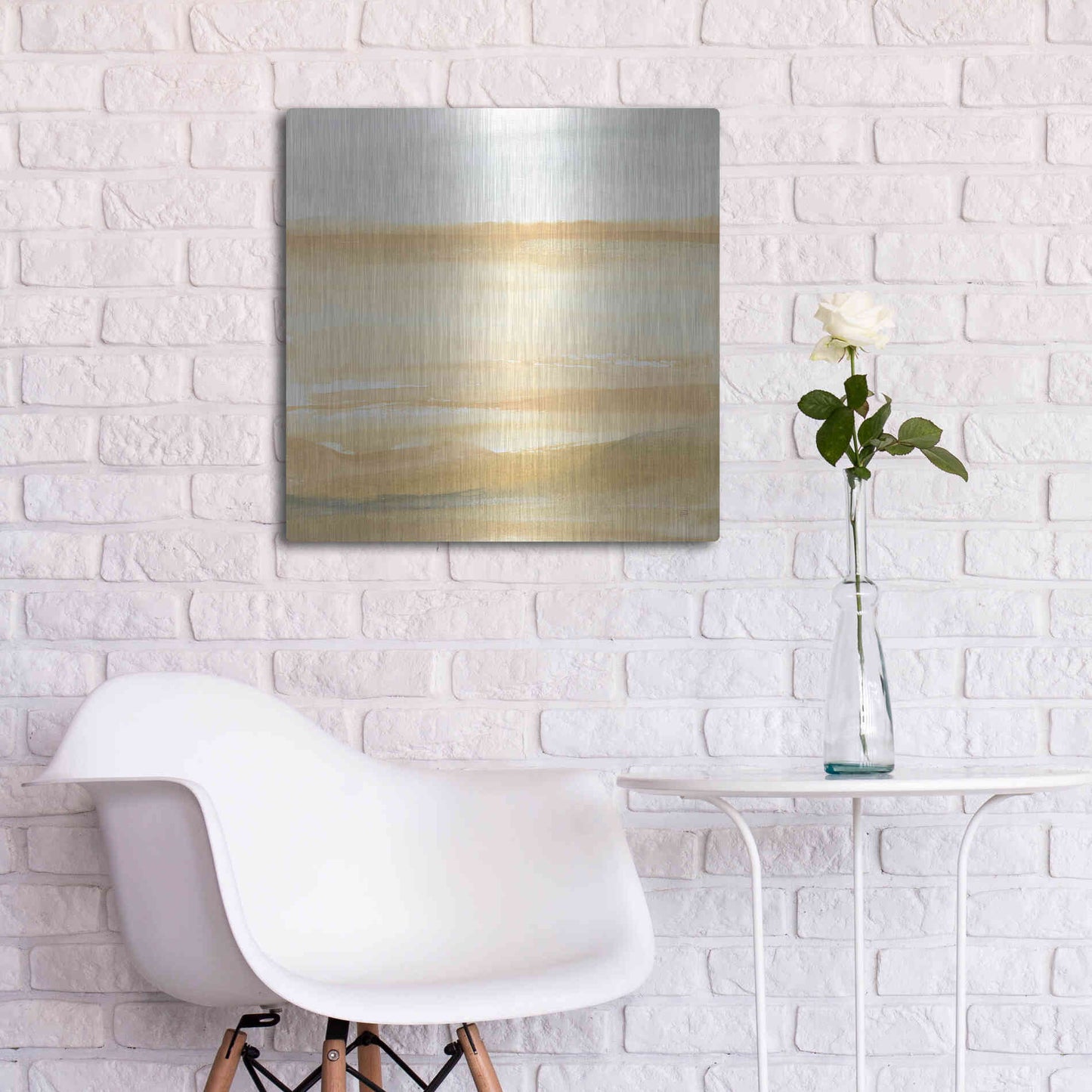Luxe Metal Art 'Ochre Sands II' by Chris Paschke, Metal Wall Art,24x24