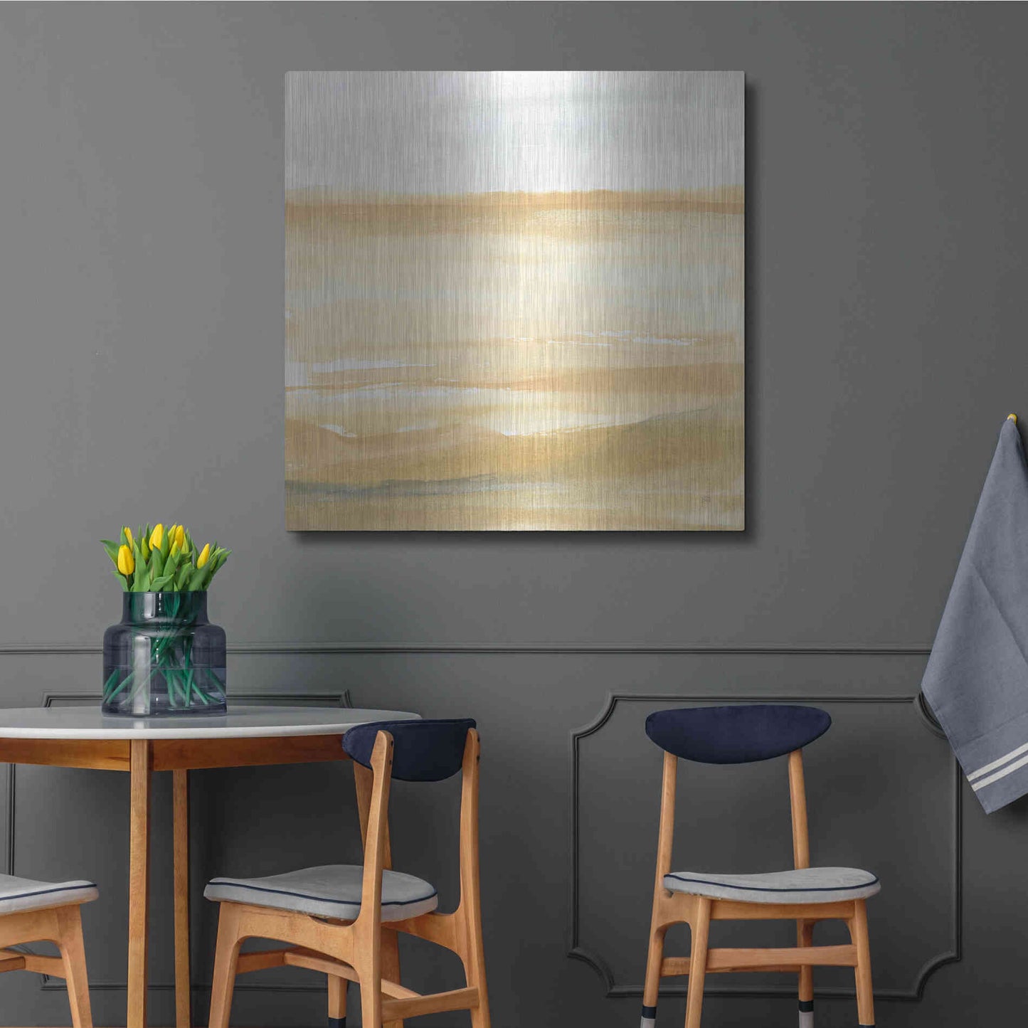Luxe Metal Art 'Ochre Sands II' by Chris Paschke, Metal Wall Art,36x36