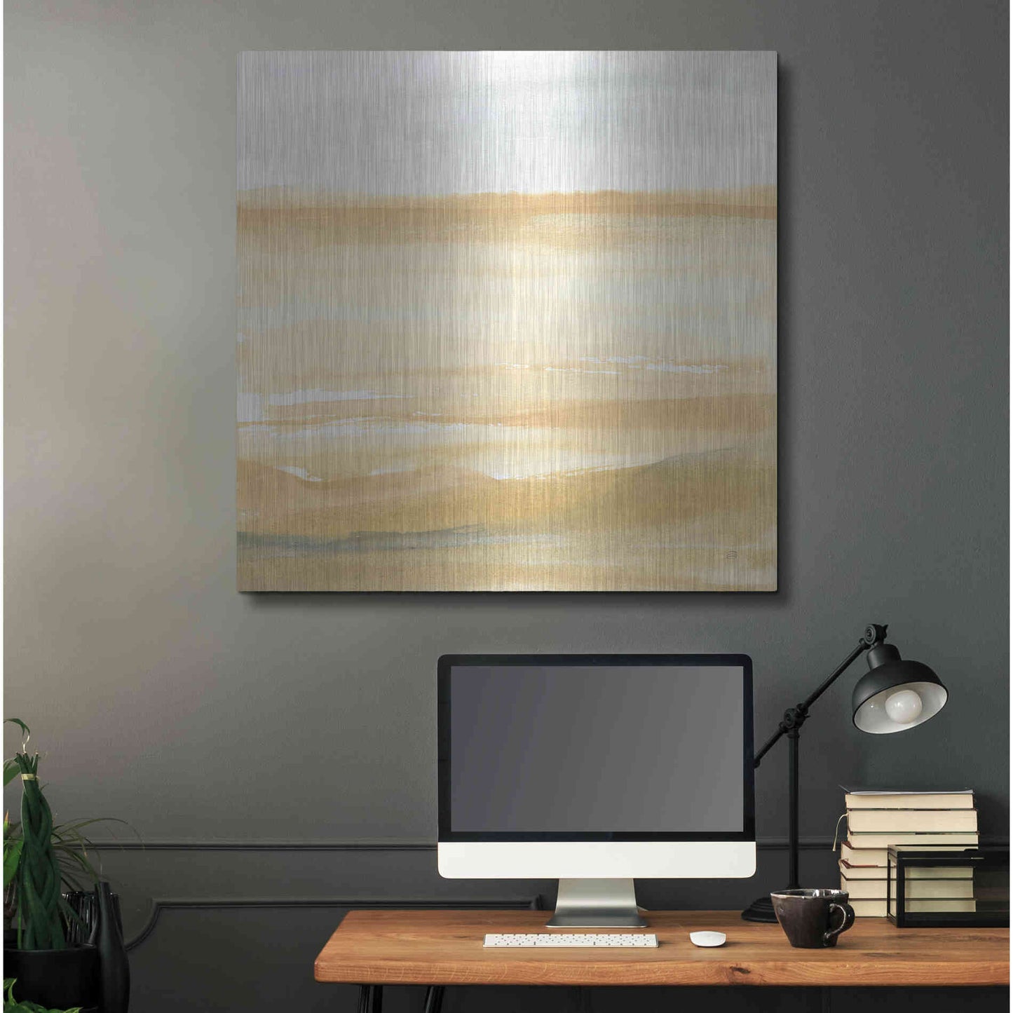 Luxe Metal Art 'Ochre Sands II' by Chris Paschke, Metal Wall Art,36x36
