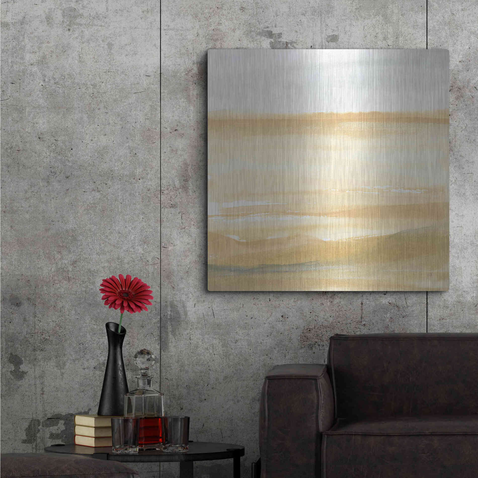 Luxe Metal Art 'Ochre Sands II' by Chris Paschke, Metal Wall Art,36x36