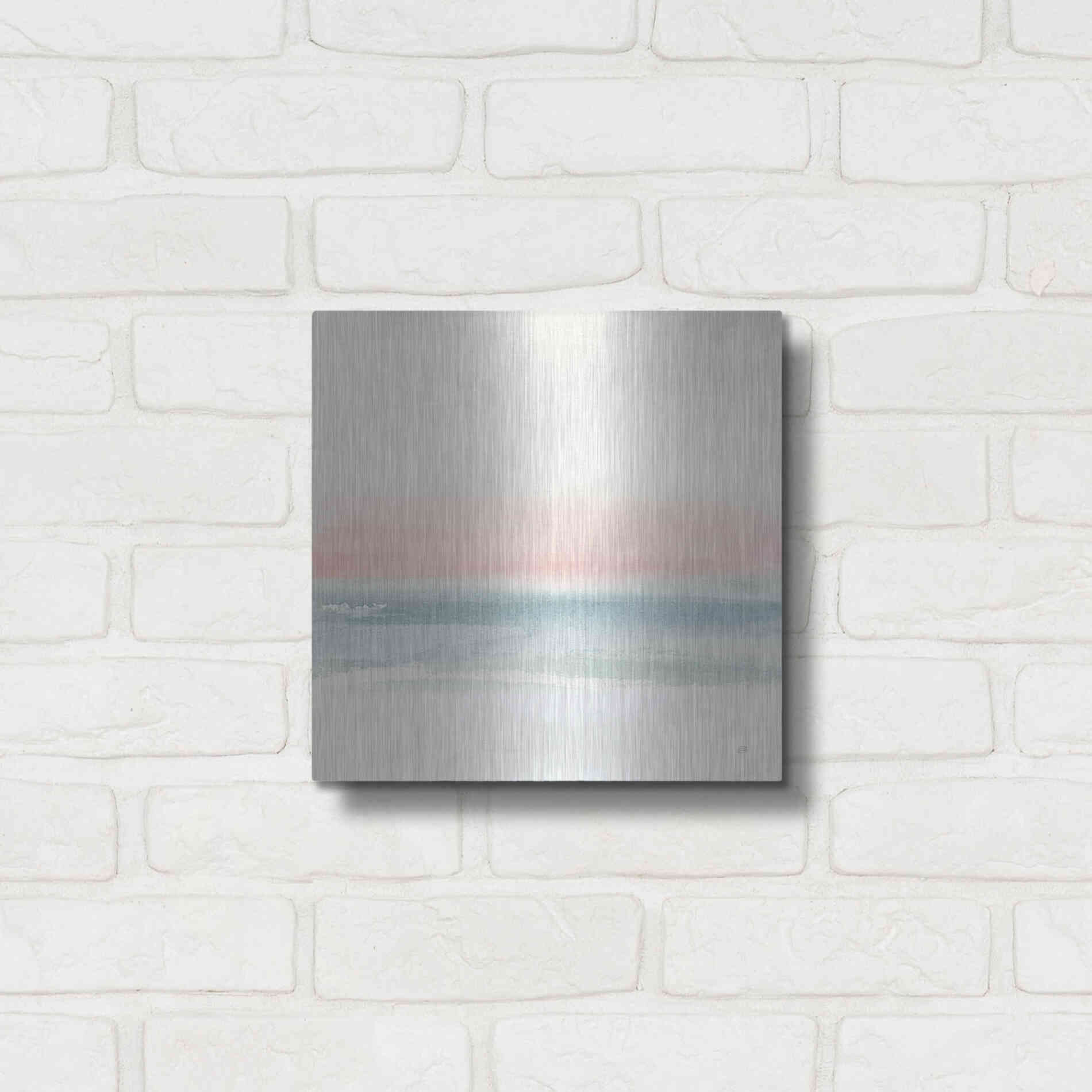 Luxe Metal Art 'Pink Fog I' by Chris Paschke, Metal Wall Art,12x12