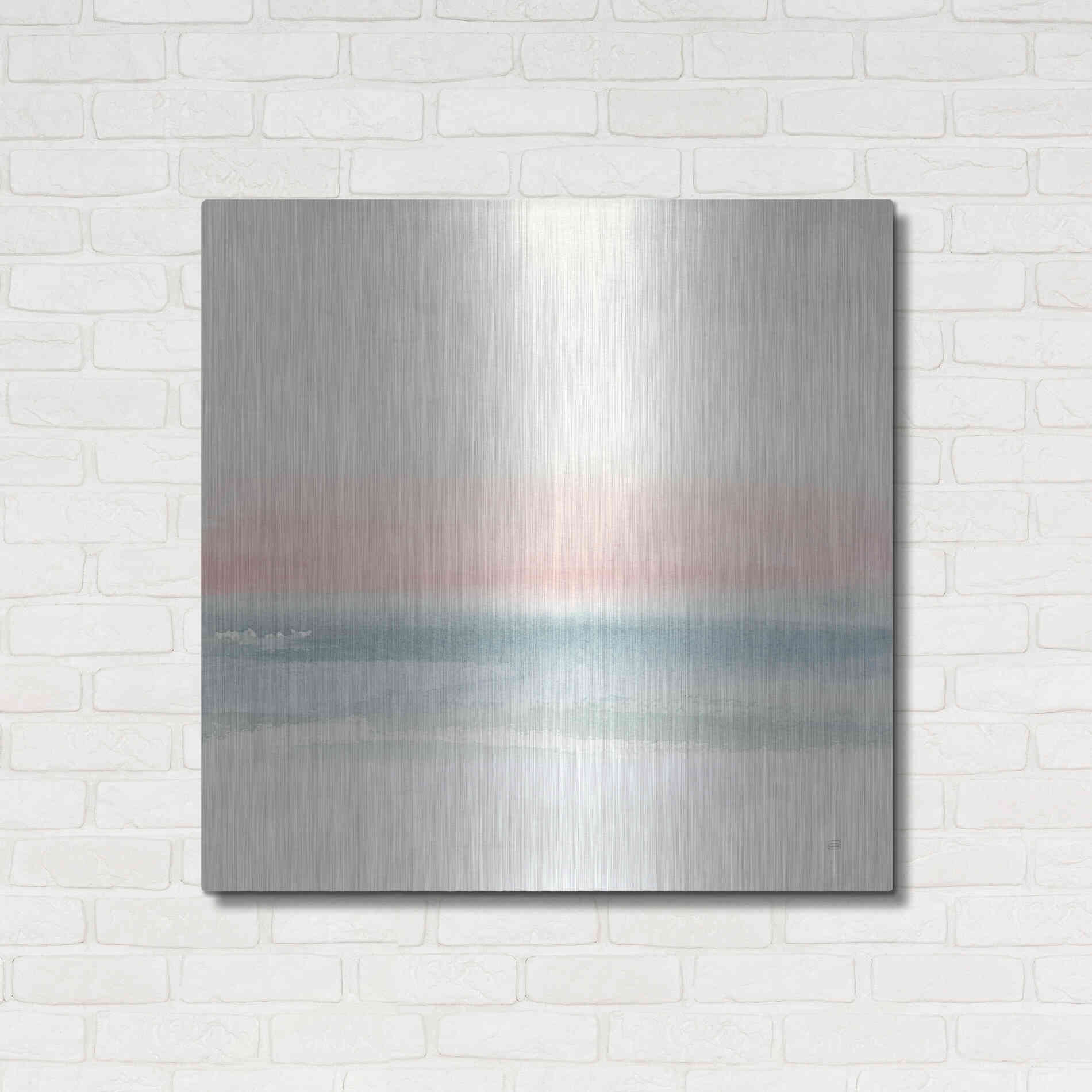 Luxe Metal Art 'Pink Fog I' by Chris Paschke, Metal Wall Art,36x36