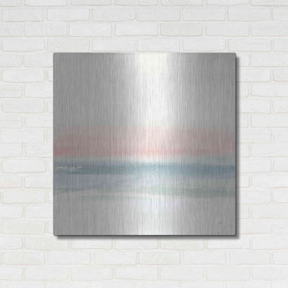 Luxe Metal Art 'Pink Fog I' by Chris Paschke, Metal Wall Art,36x36