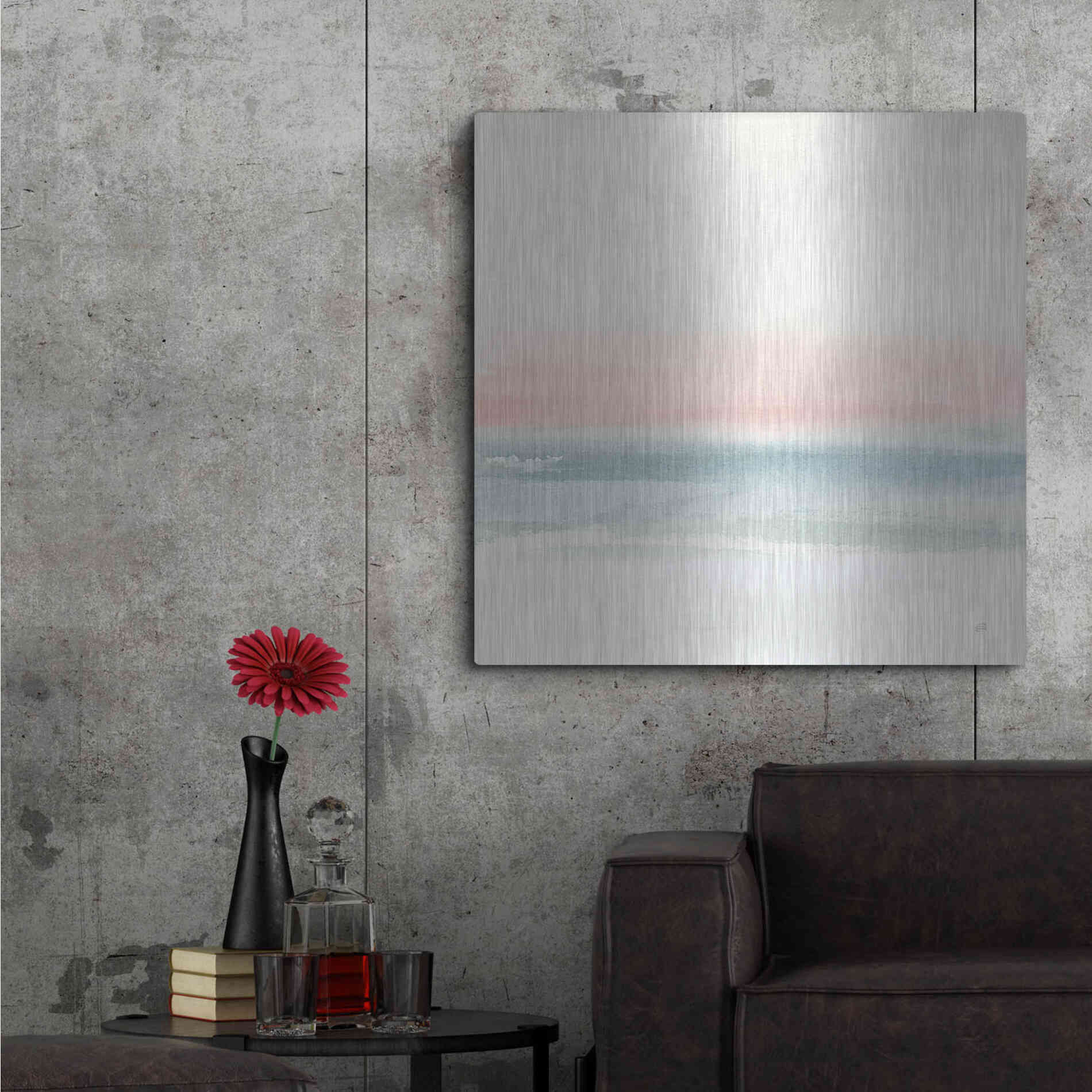 Luxe Metal Art 'Pink Fog I' by Chris Paschke, Metal Wall Art,36x36