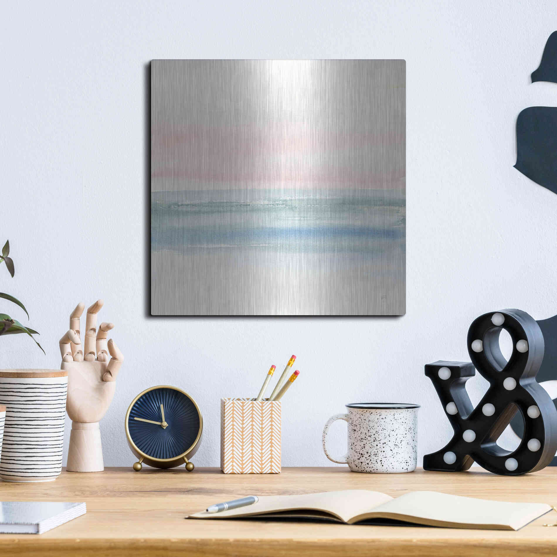 Luxe Metal Art 'Pink Fog II' by Chris Paschke, Metal Wall Art,12x12