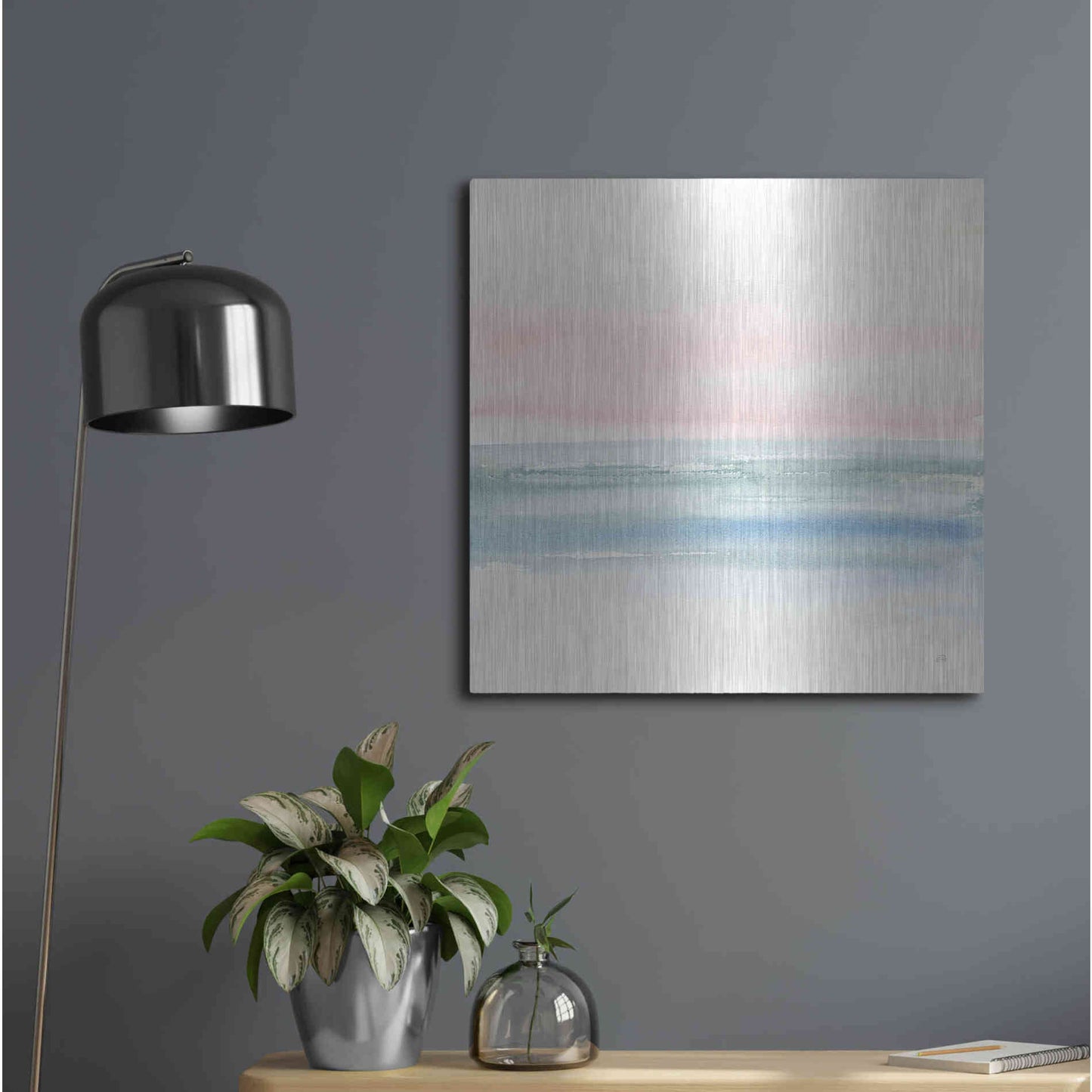 Luxe Metal Art 'Pink Fog II' by Chris Paschke, Metal Wall Art,24x24