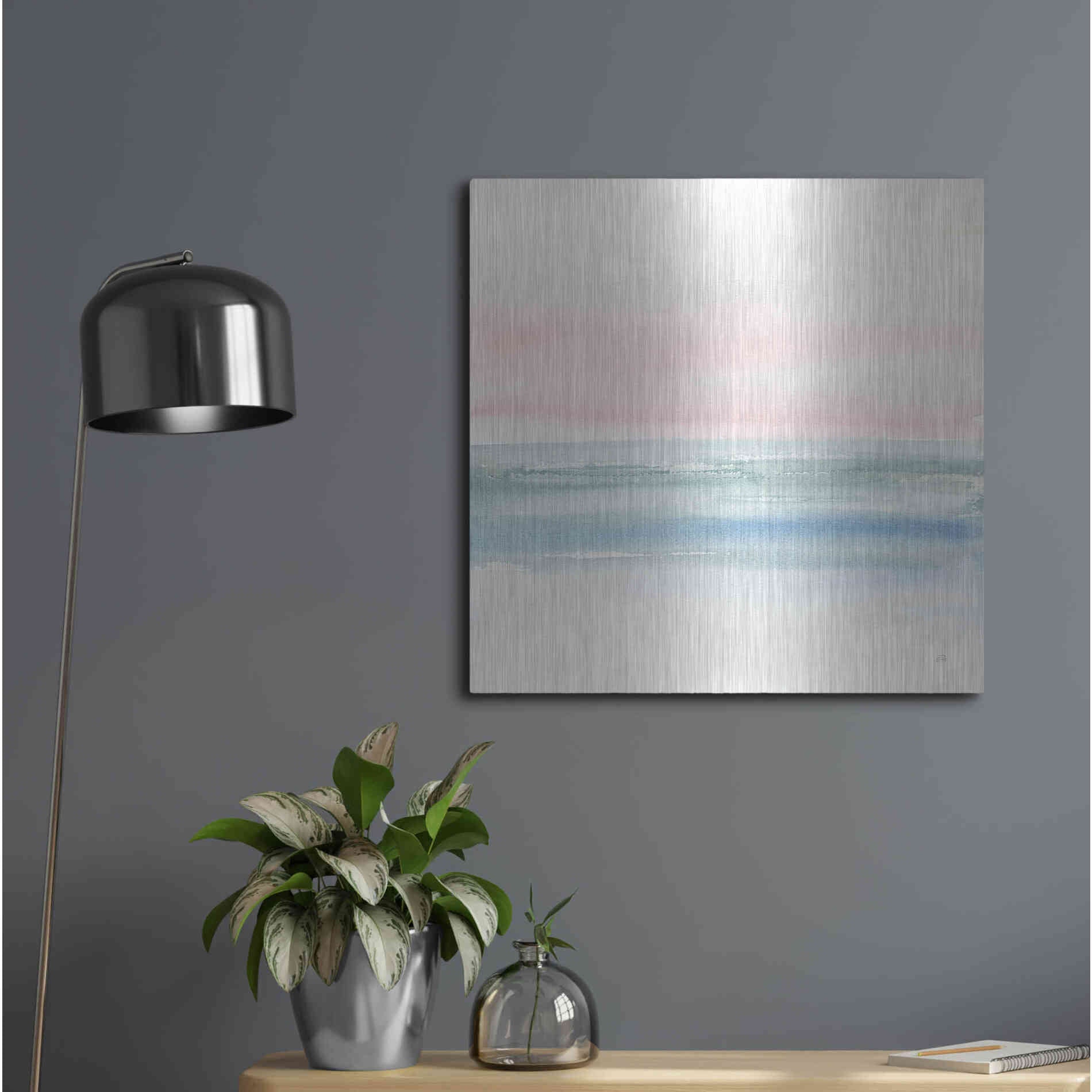 Luxe Metal Art 'Pink Fog II' by Chris Paschke, Metal Wall Art,24x24