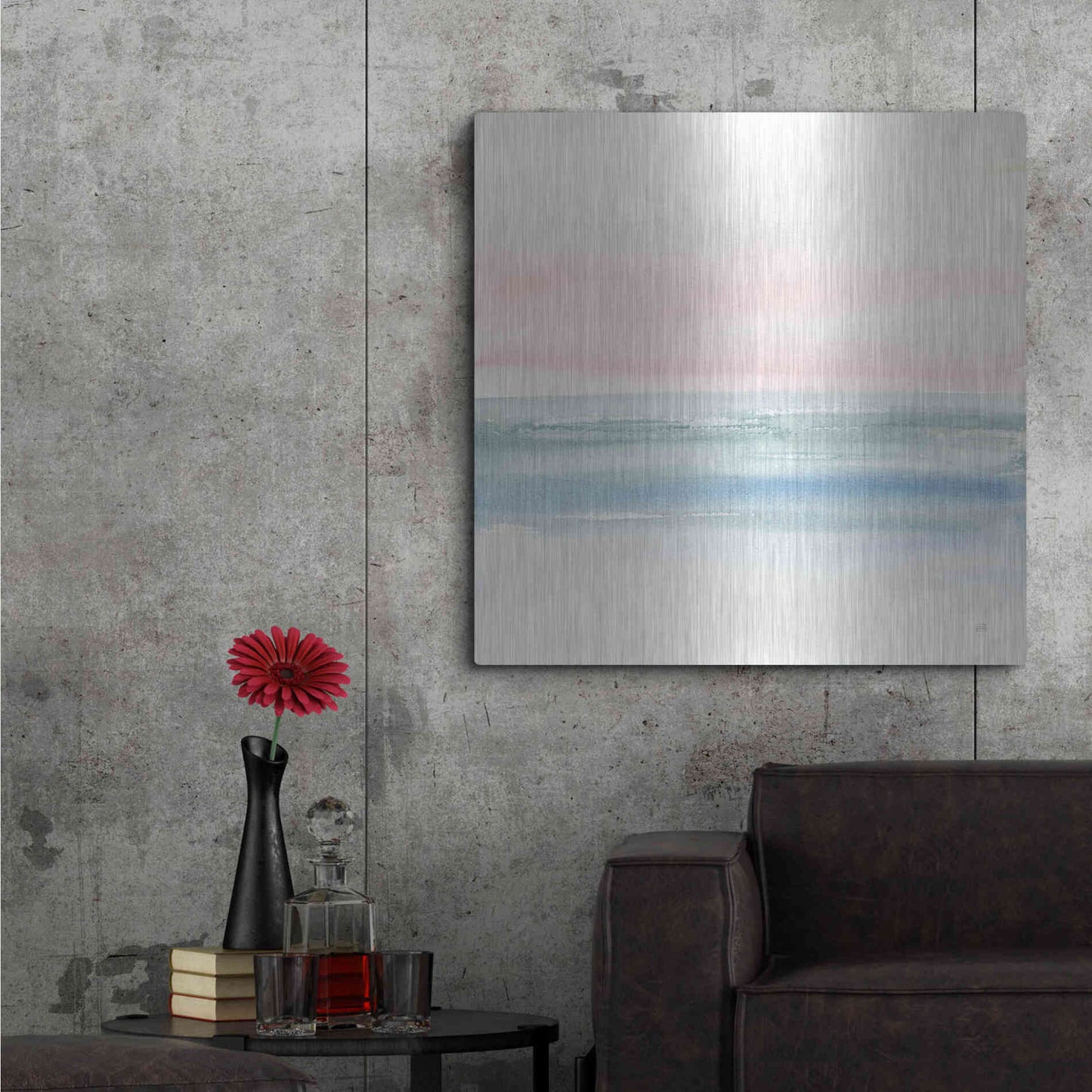 Luxe Metal Art 'Pink Fog II' by Chris Paschke, Metal Wall Art,36x36