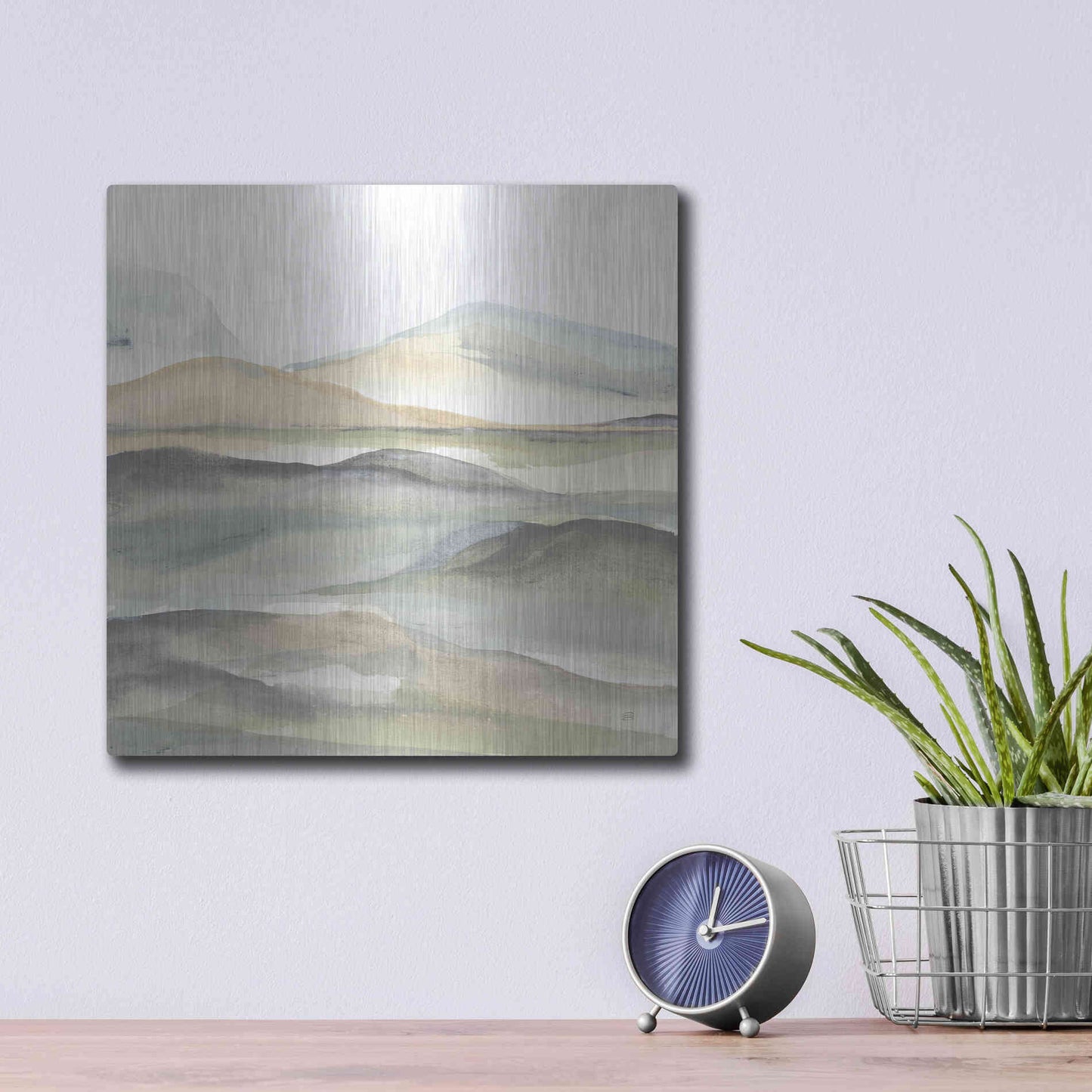 Luxe Metal Art 'Valleyscape I' by Chris Paschke, Metal Wall Art,12x12