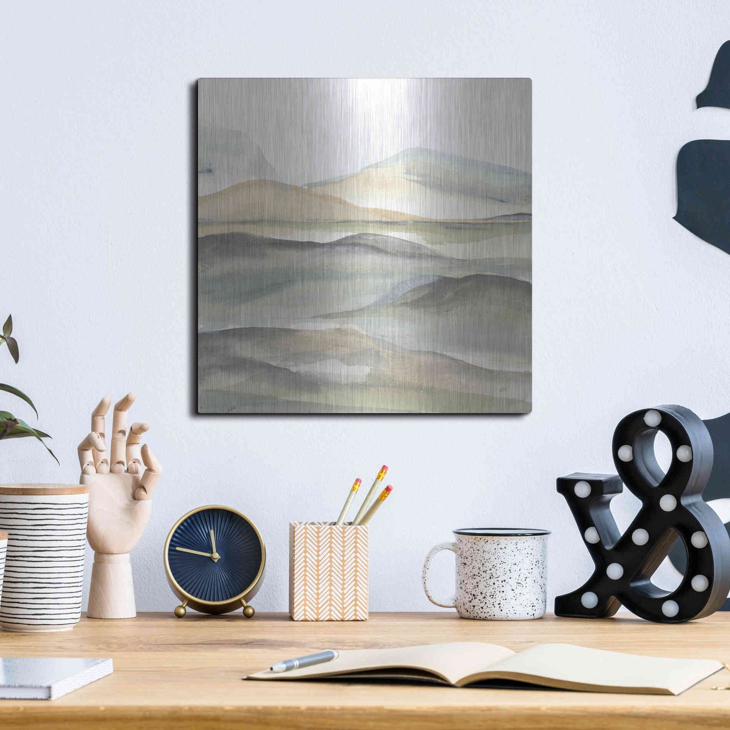 Luxe Metal Art 'Valleyscape I' by Chris Paschke, Metal Wall Art,12x12