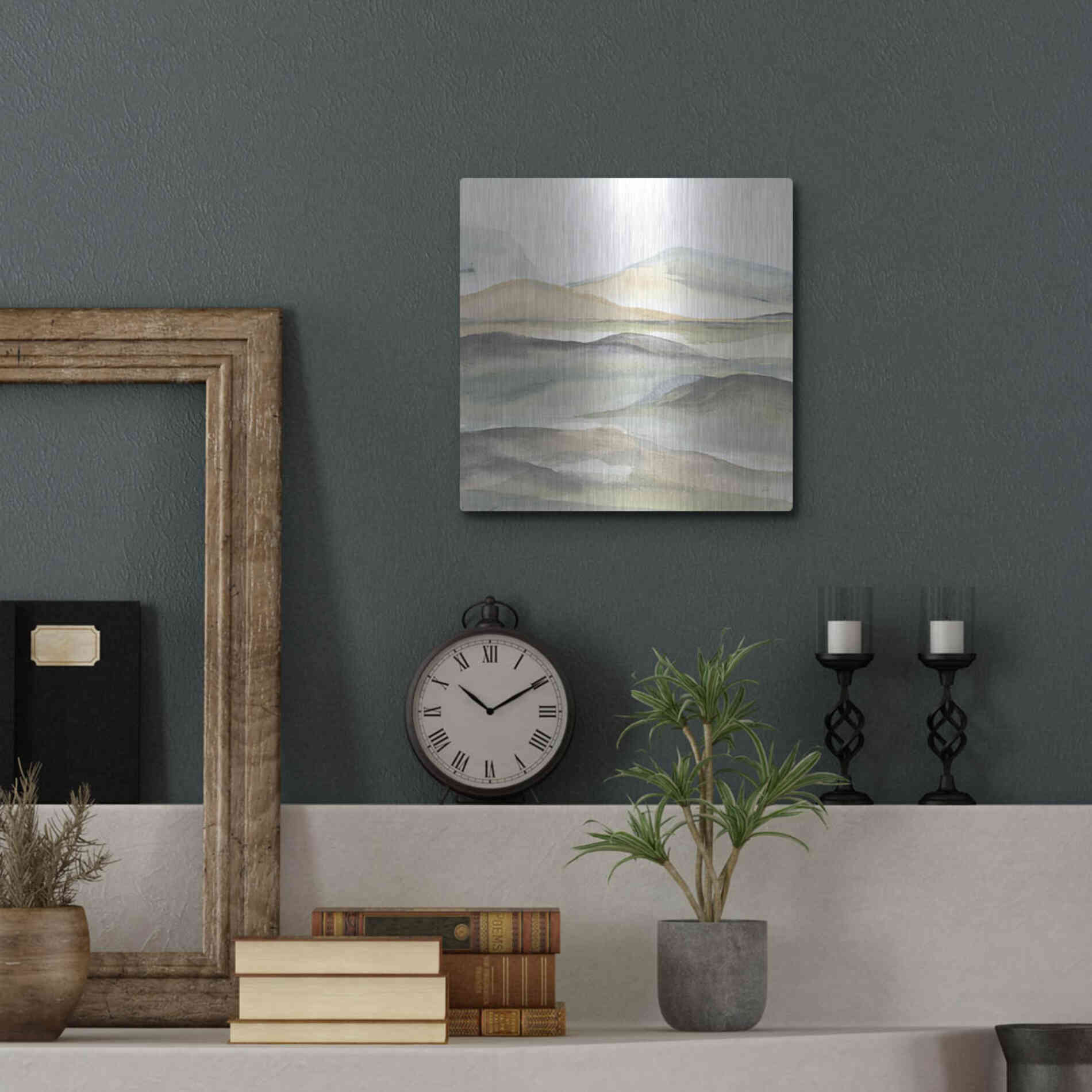 Luxe Metal Art 'Valleyscape I' by Chris Paschke, Metal Wall Art,12x12