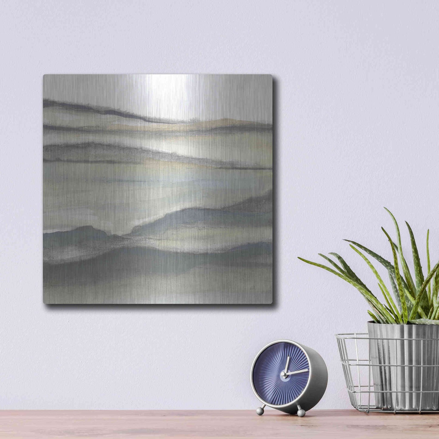 Luxe Metal Art 'Valleyscape II' by Chris Paschke, Metal Wall Art,12x12
