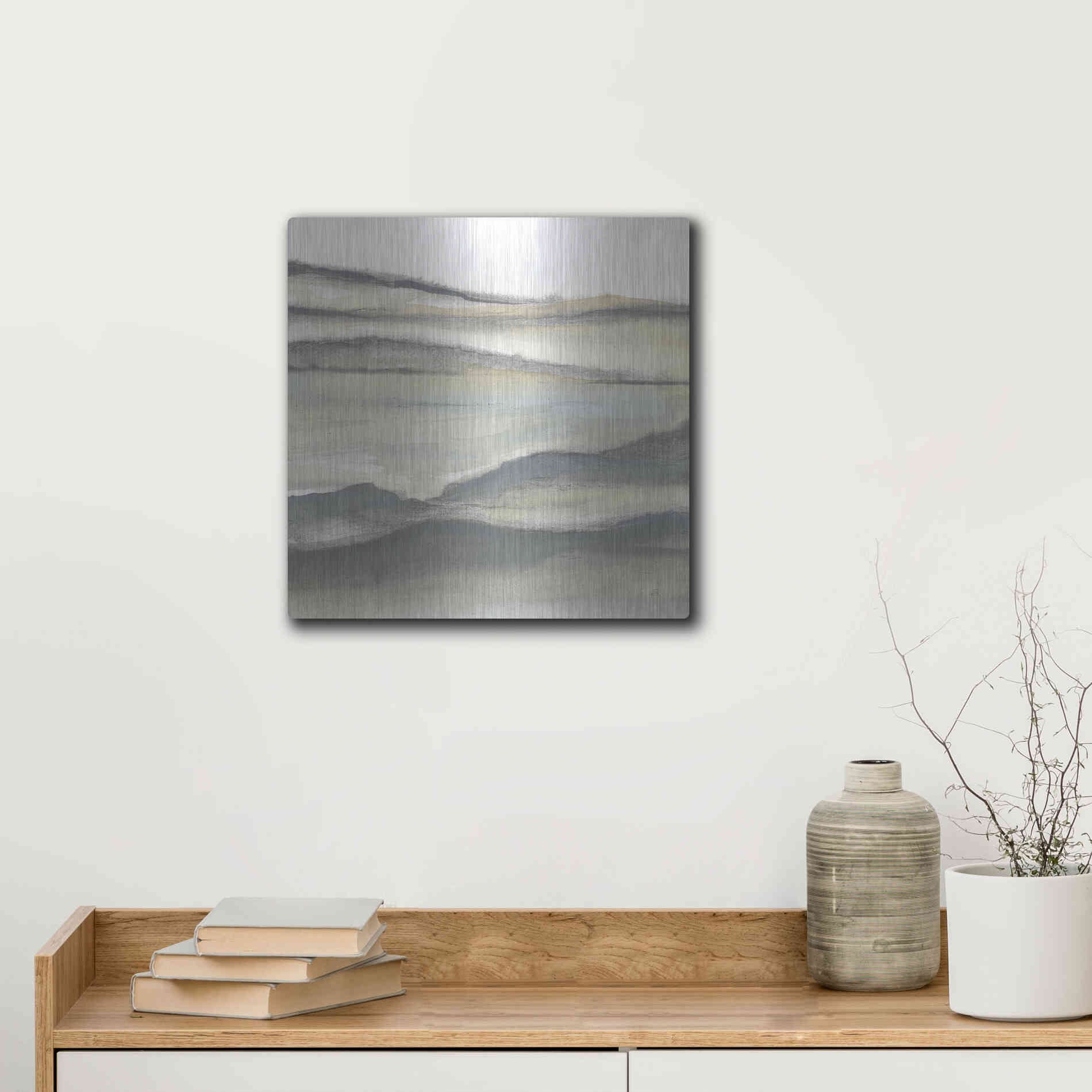 Luxe Metal Art 'Valleyscape II' by Chris Paschke, Metal Wall Art,12x12