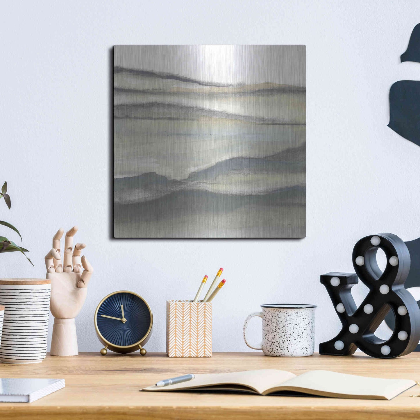 Luxe Metal Art 'Valleyscape II' by Chris Paschke, Metal Wall Art,12x12