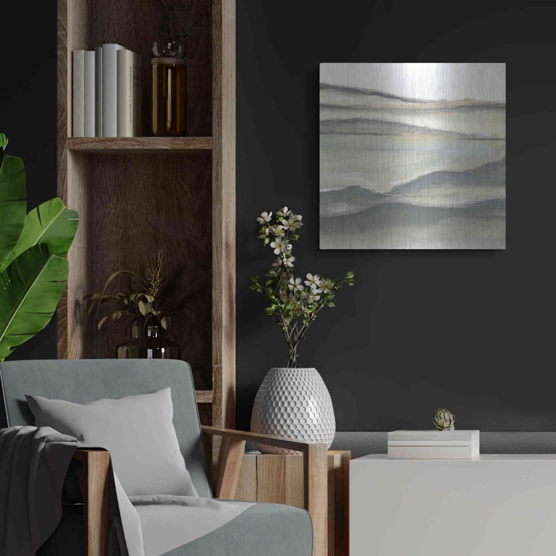 Luxe Metal Art 'Valleyscape II' by Chris Paschke, Metal Wall Art,24x24