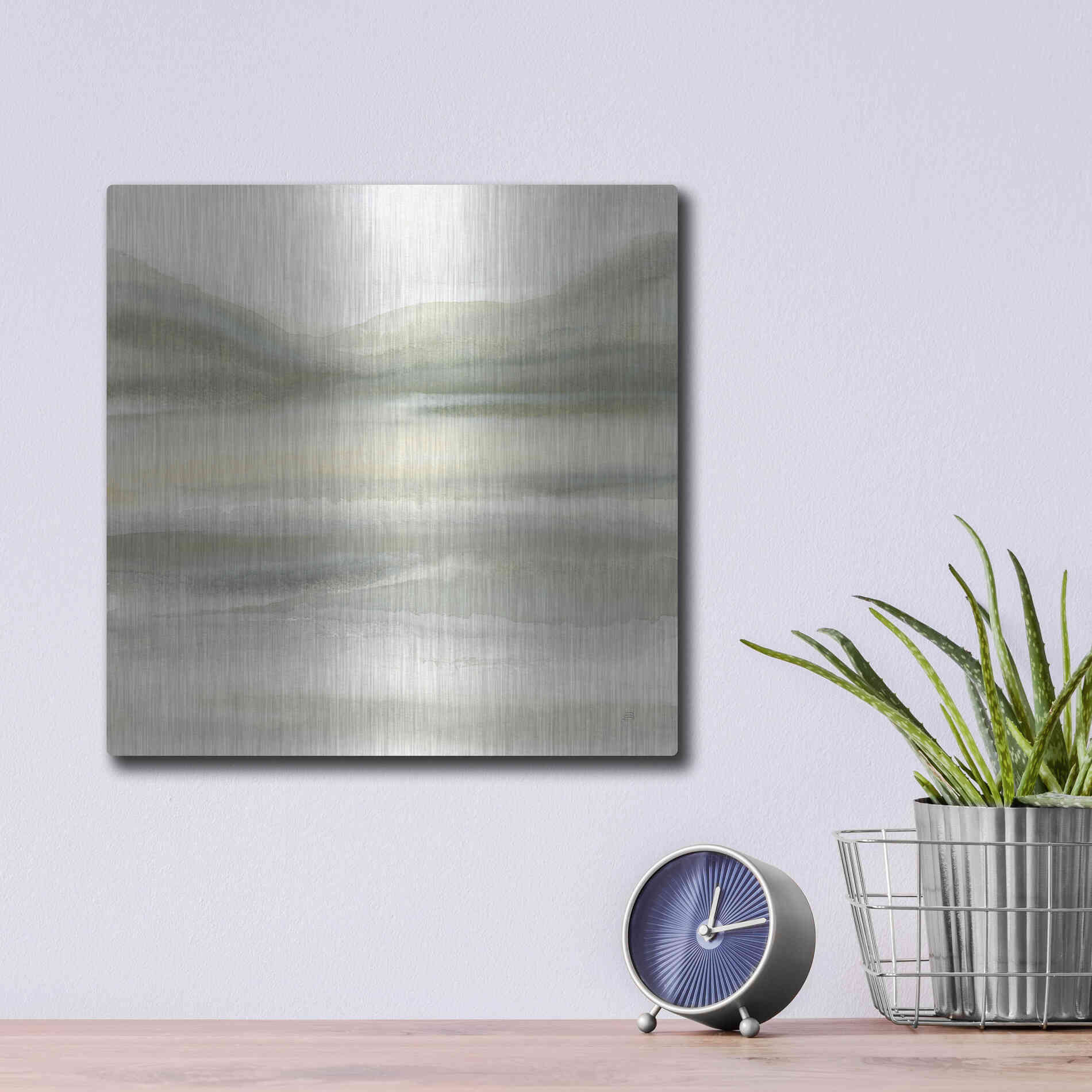 Luxe Metal Art 'Valleyscape IV' by Chris Paschke, Metal Wall Art,12x12