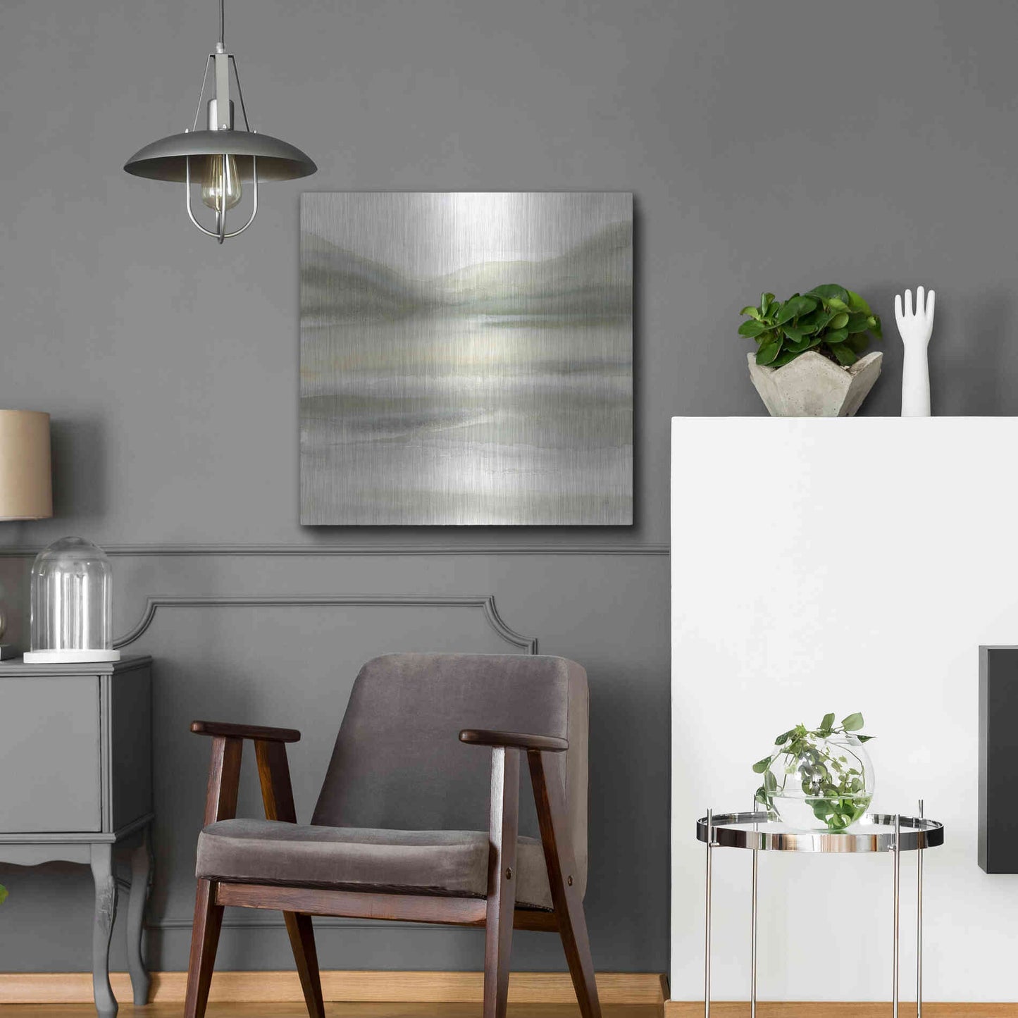 Luxe Metal Art 'Valleyscape IV' by Chris Paschke, Metal Wall Art,24x24