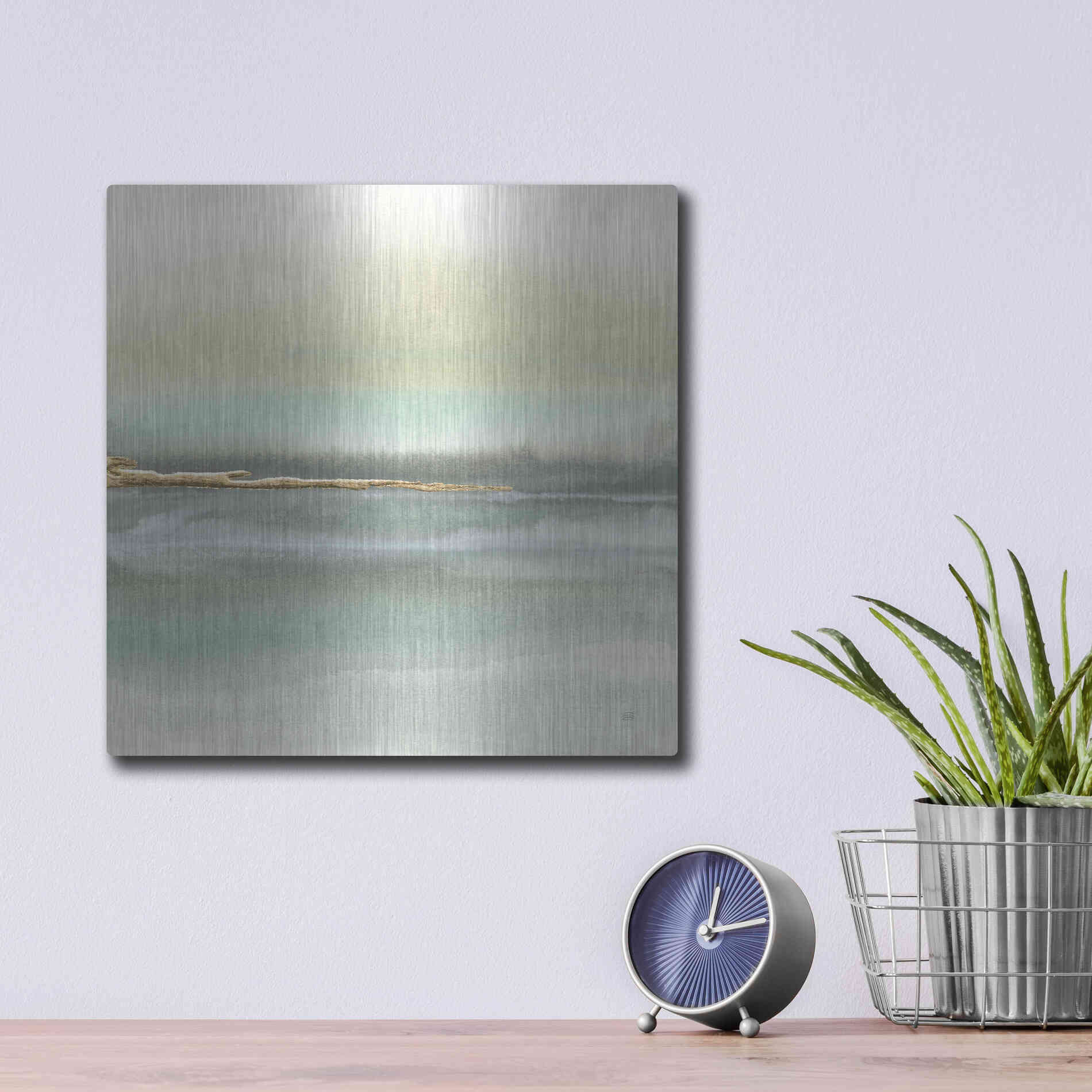 Luxe Metal Art 'Gold Earth II' by Chris Paschke, Metal Wall Art,12x12