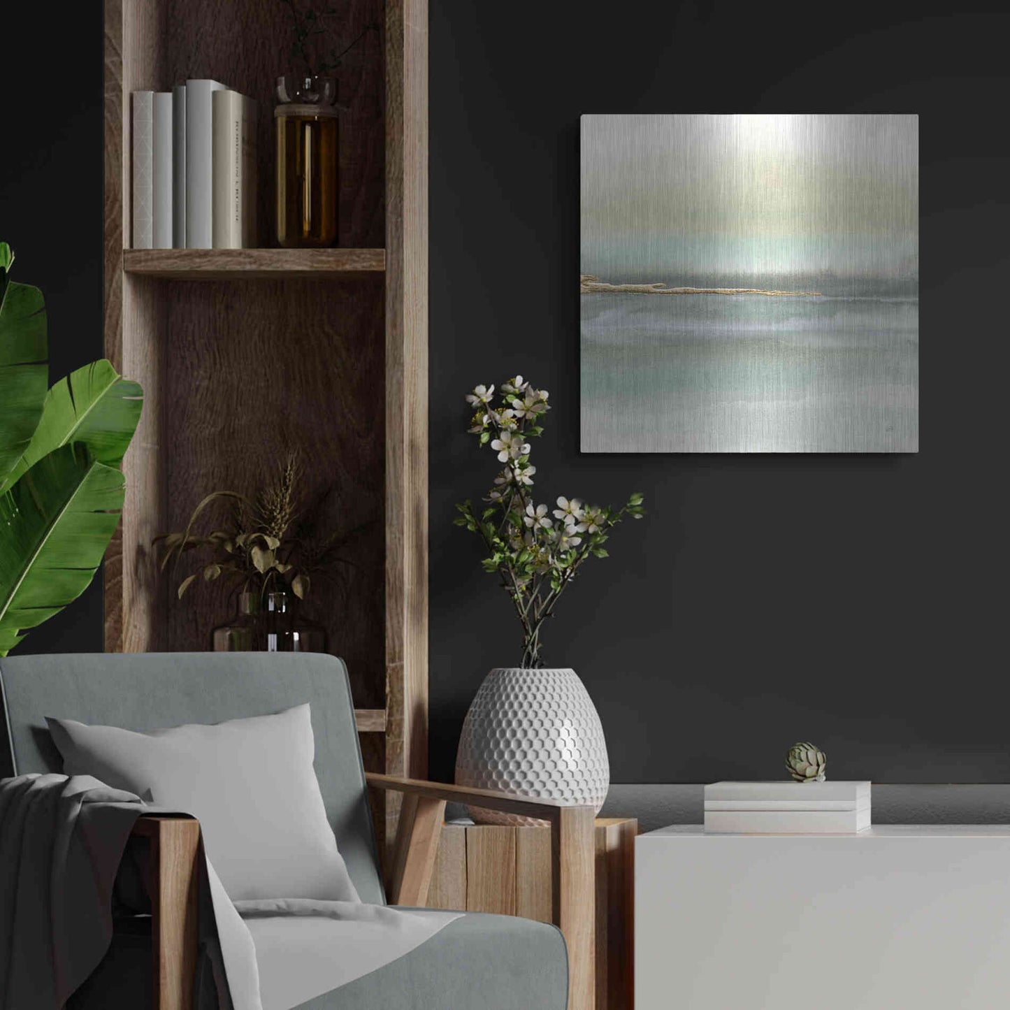 Luxe Metal Art 'Gold Earth II' by Chris Paschke, Metal Wall Art,24x24