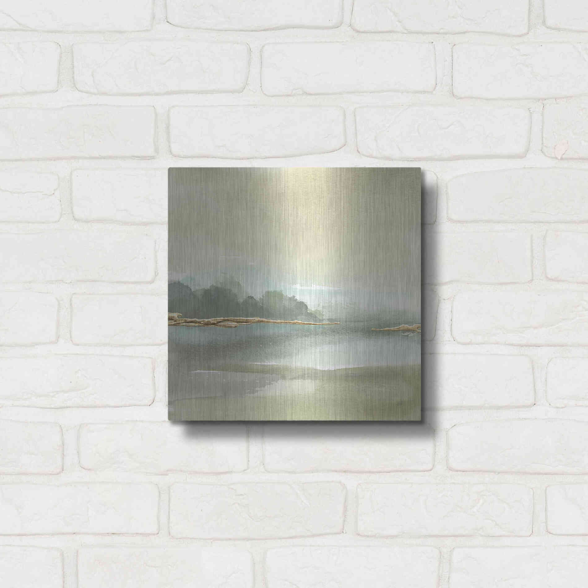 Luxe Metal Art 'Gold Earth IV' by Chris Paschke, Metal Wall Art,12x12