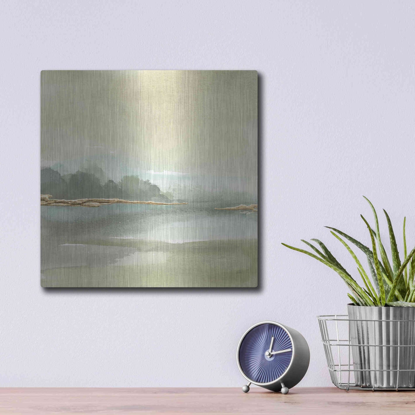 Luxe Metal Art 'Gold Earth IV' by Chris Paschke, Metal Wall Art,12x12