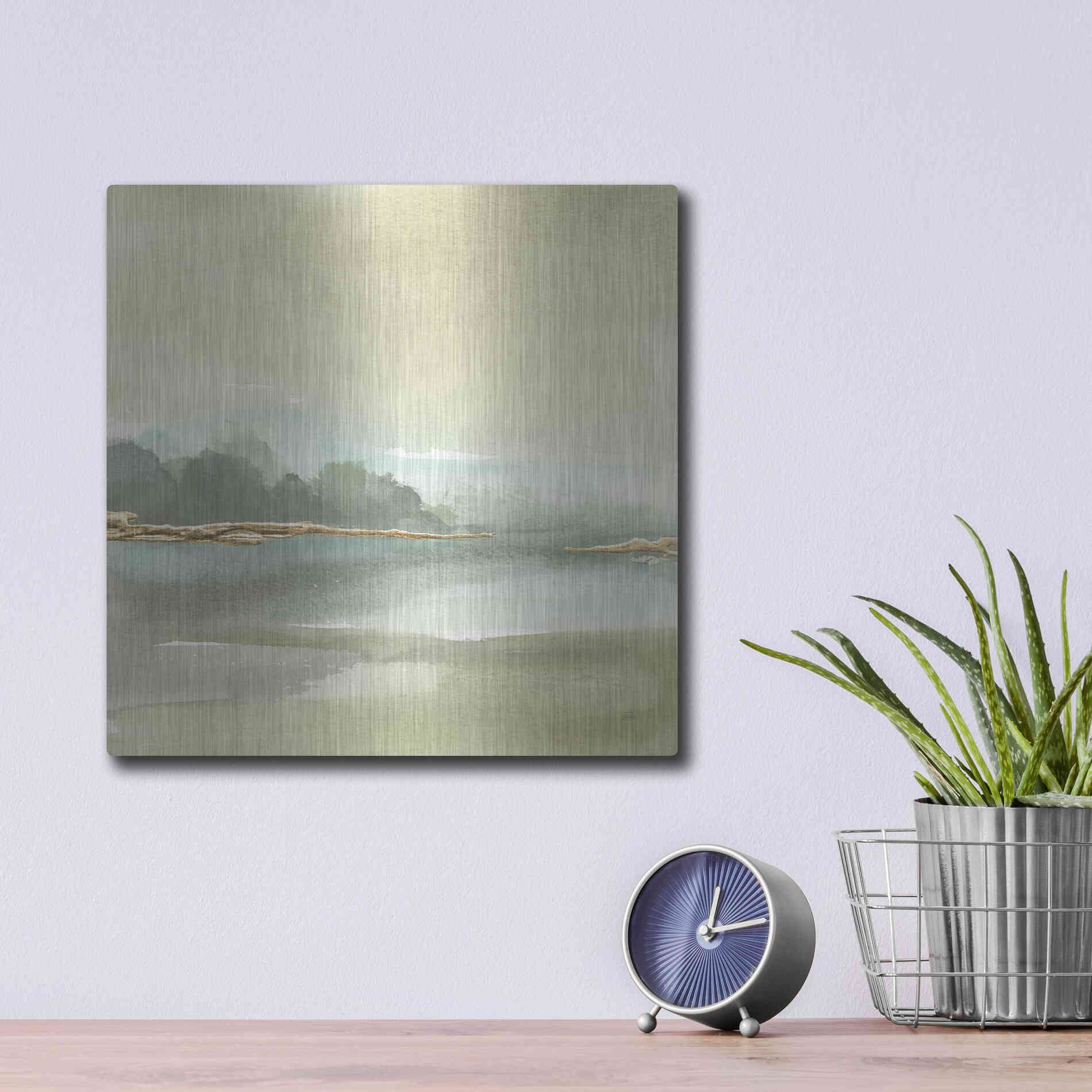 Luxe Metal Art 'Gold Earth IV' by Chris Paschke, Metal Wall Art,12x12