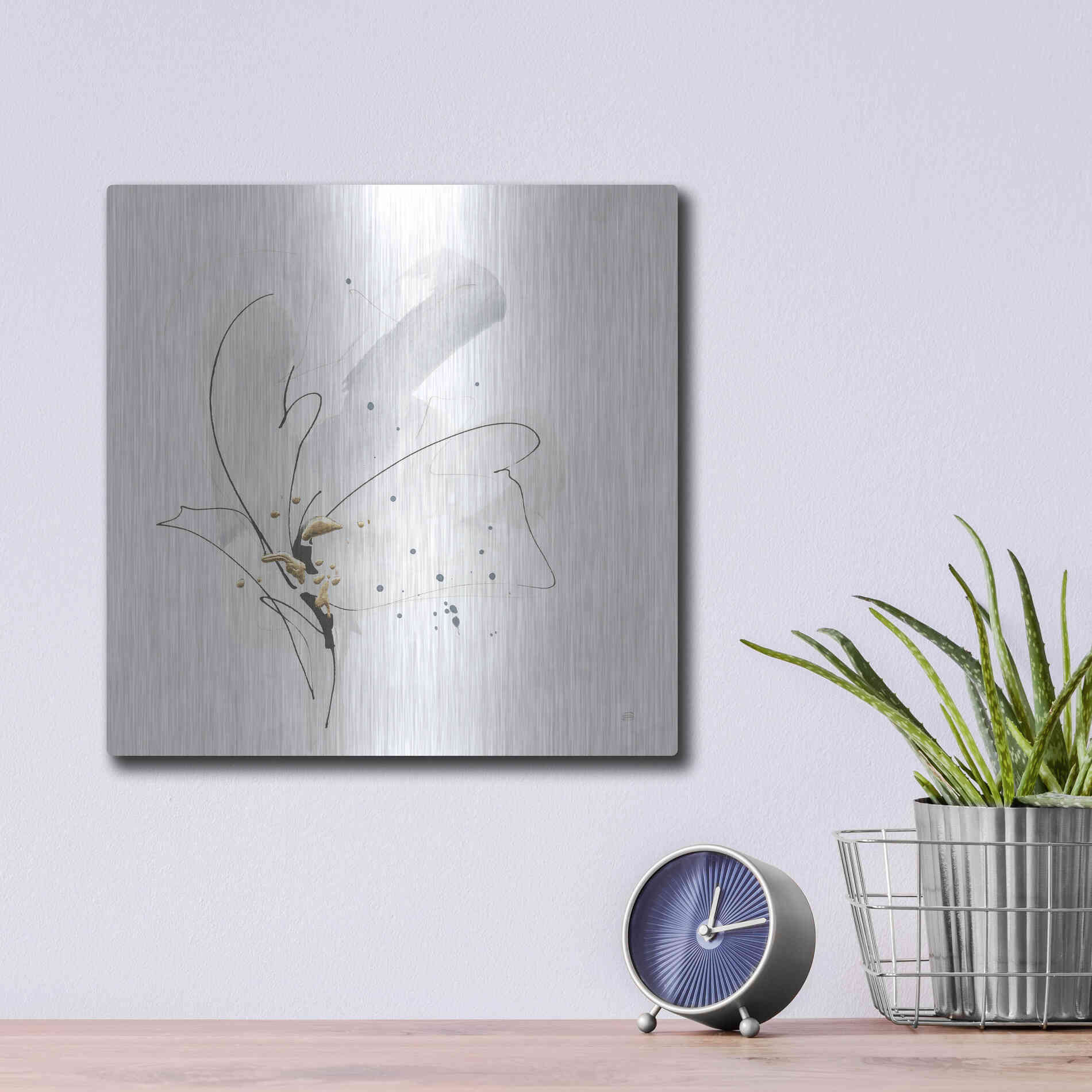 Luxe Metal Art 'Cool Gray II' by Chris Paschke, Metal Wall Art,12x12