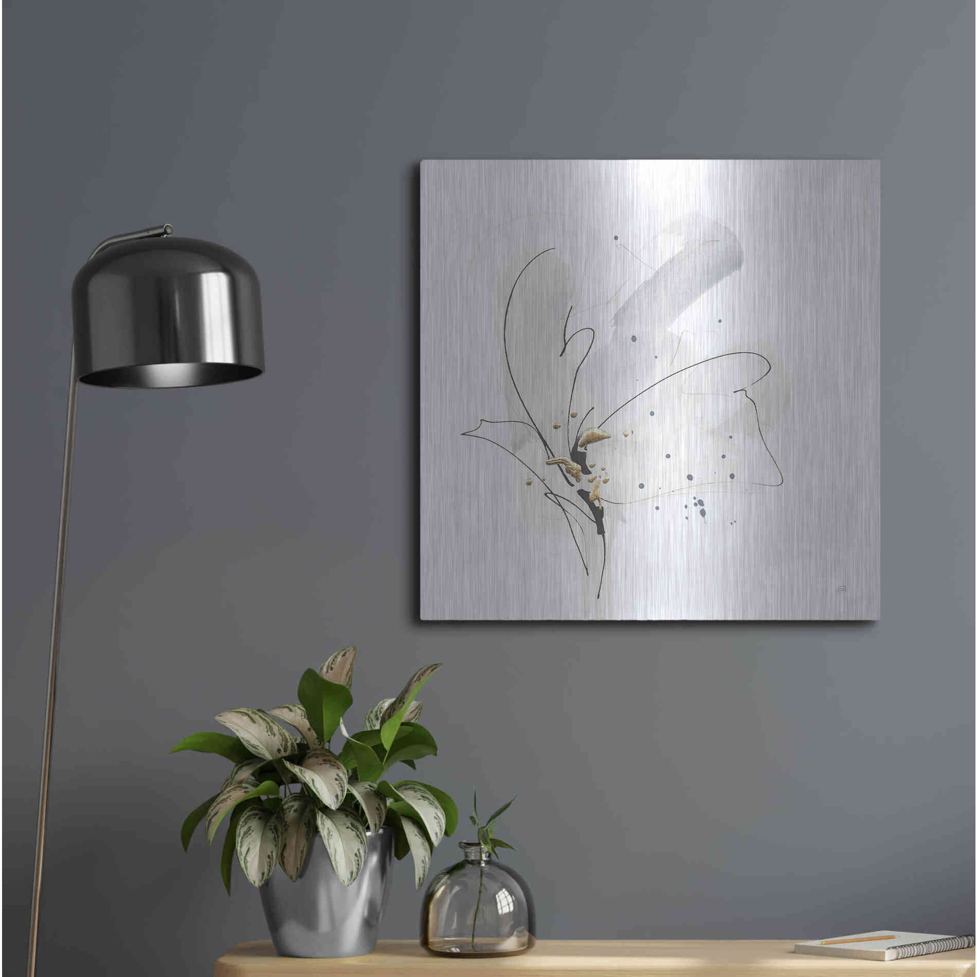 Luxe Metal Art 'Cool Gray II' by Chris Paschke, Metal Wall Art,24x24