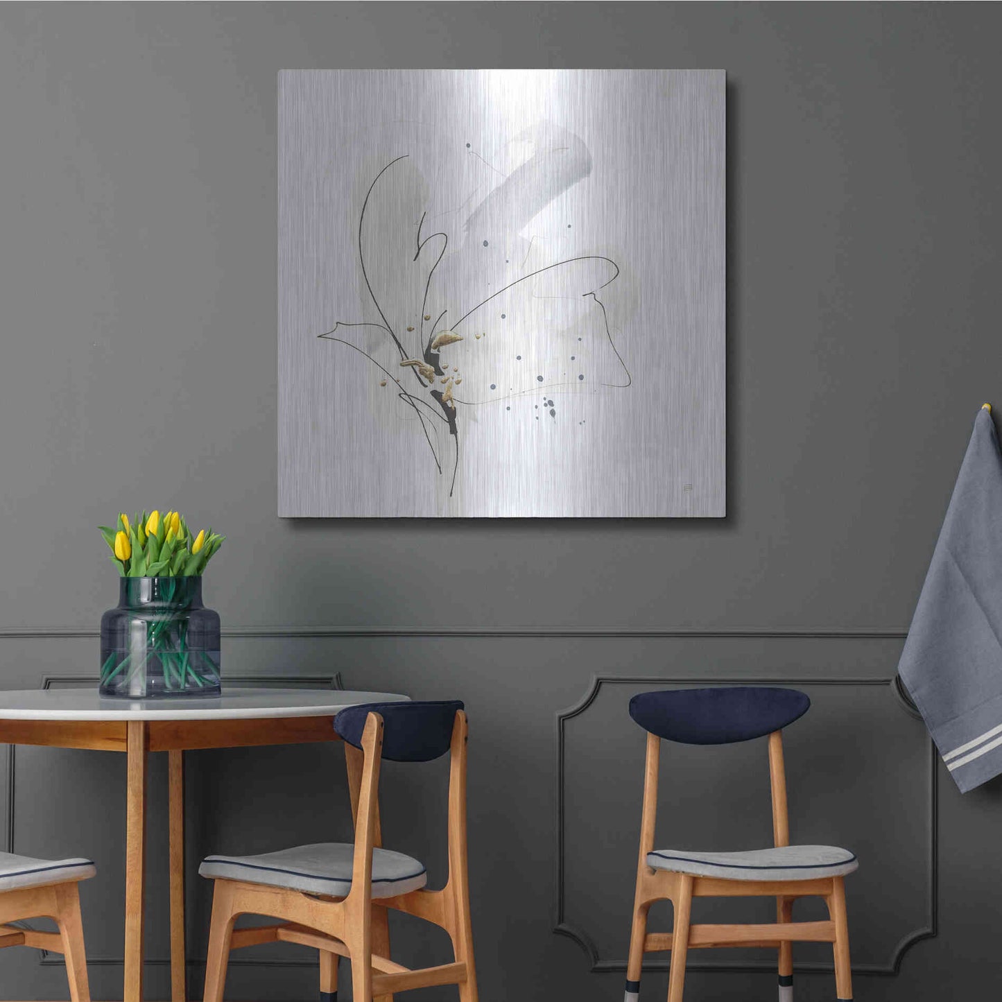 Luxe Metal Art 'Cool Gray II' by Chris Paschke, Metal Wall Art,36x36