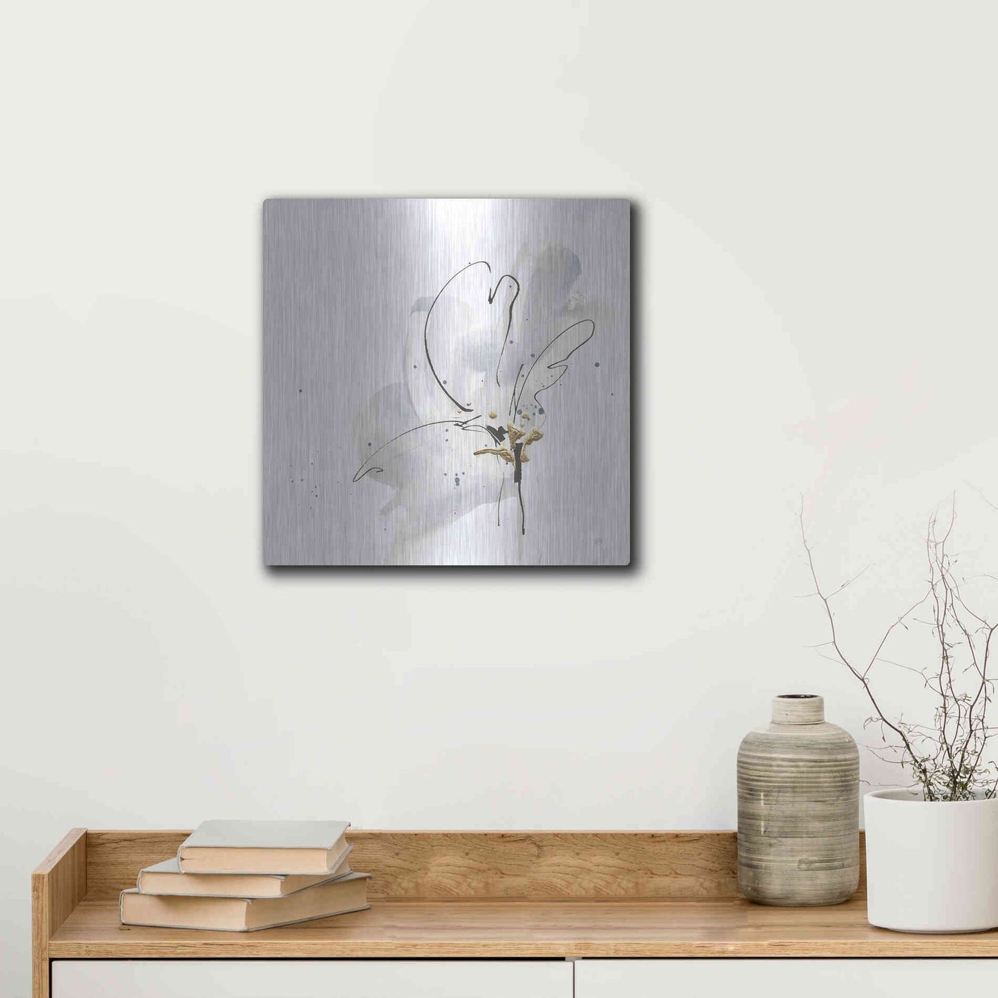 Luxe Metal Art 'Cool Gray III' by Chris Paschke, Metal Wall Art,12x12