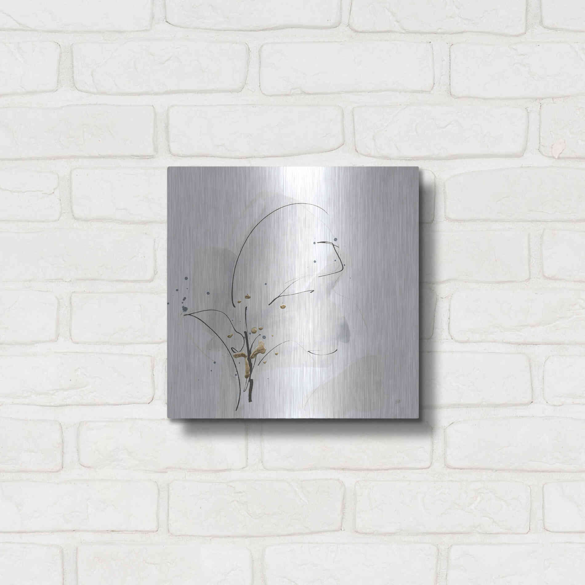 Luxe Metal Art 'Cool Gray IV' by Chris Paschke, Metal Wall Art,12x12