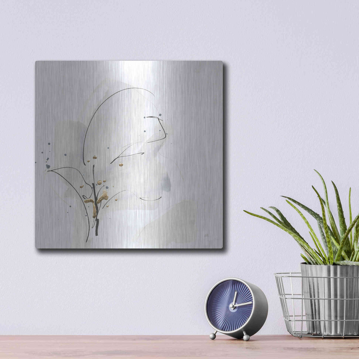 Luxe Metal Art 'Cool Gray IV' by Chris Paschke, Metal Wall Art,12x12