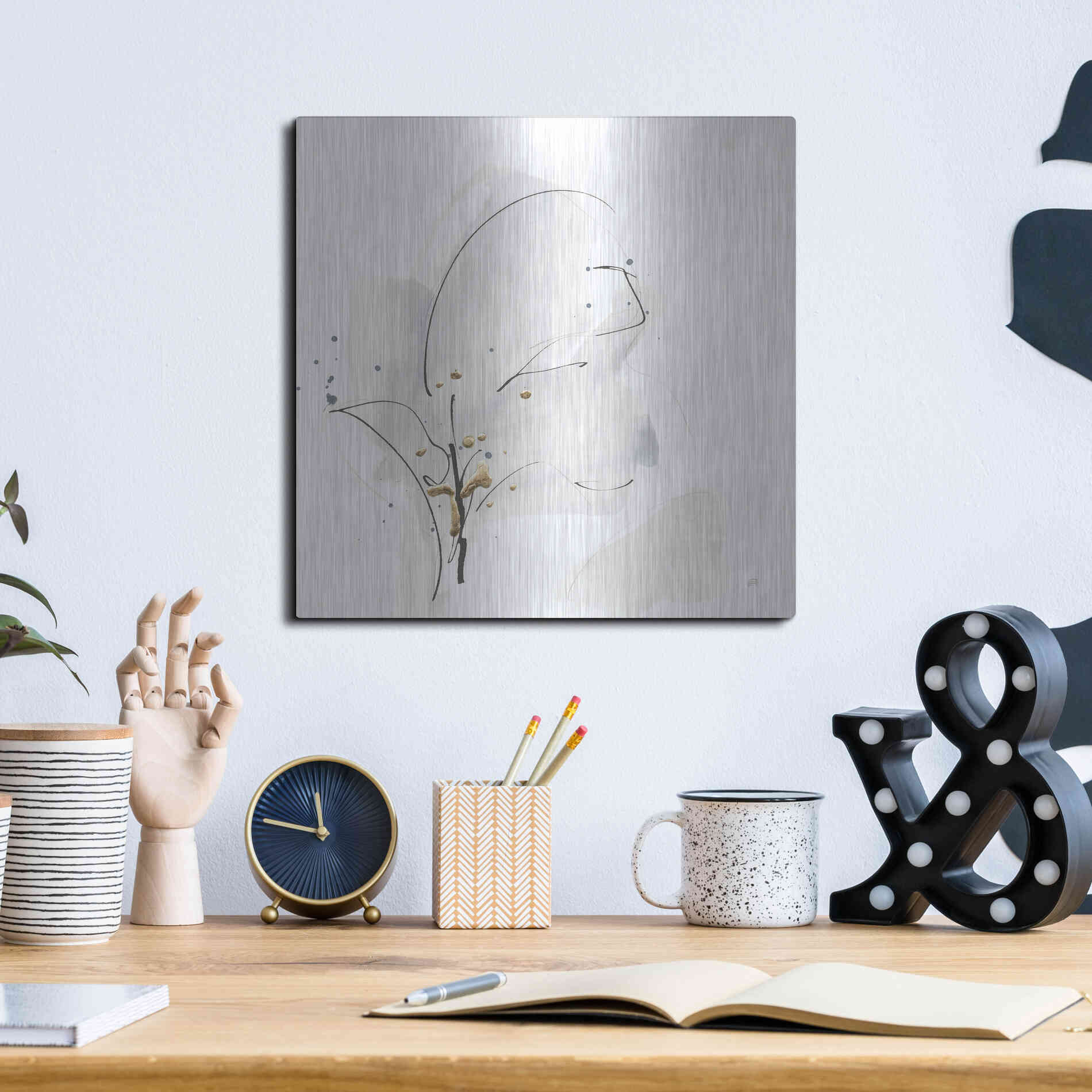 Luxe Metal Art 'Cool Gray IV' by Chris Paschke, Metal Wall Art,12x12