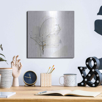 Luxe Metal Art 'Cool Gray IV' by Chris Paschke, Metal Wall Art,12x12