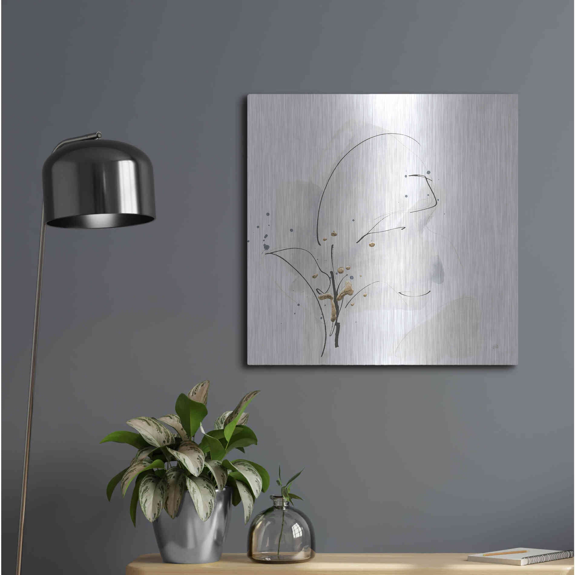 Luxe Metal Art 'Cool Gray IV' by Chris Paschke, Metal Wall Art,24x24