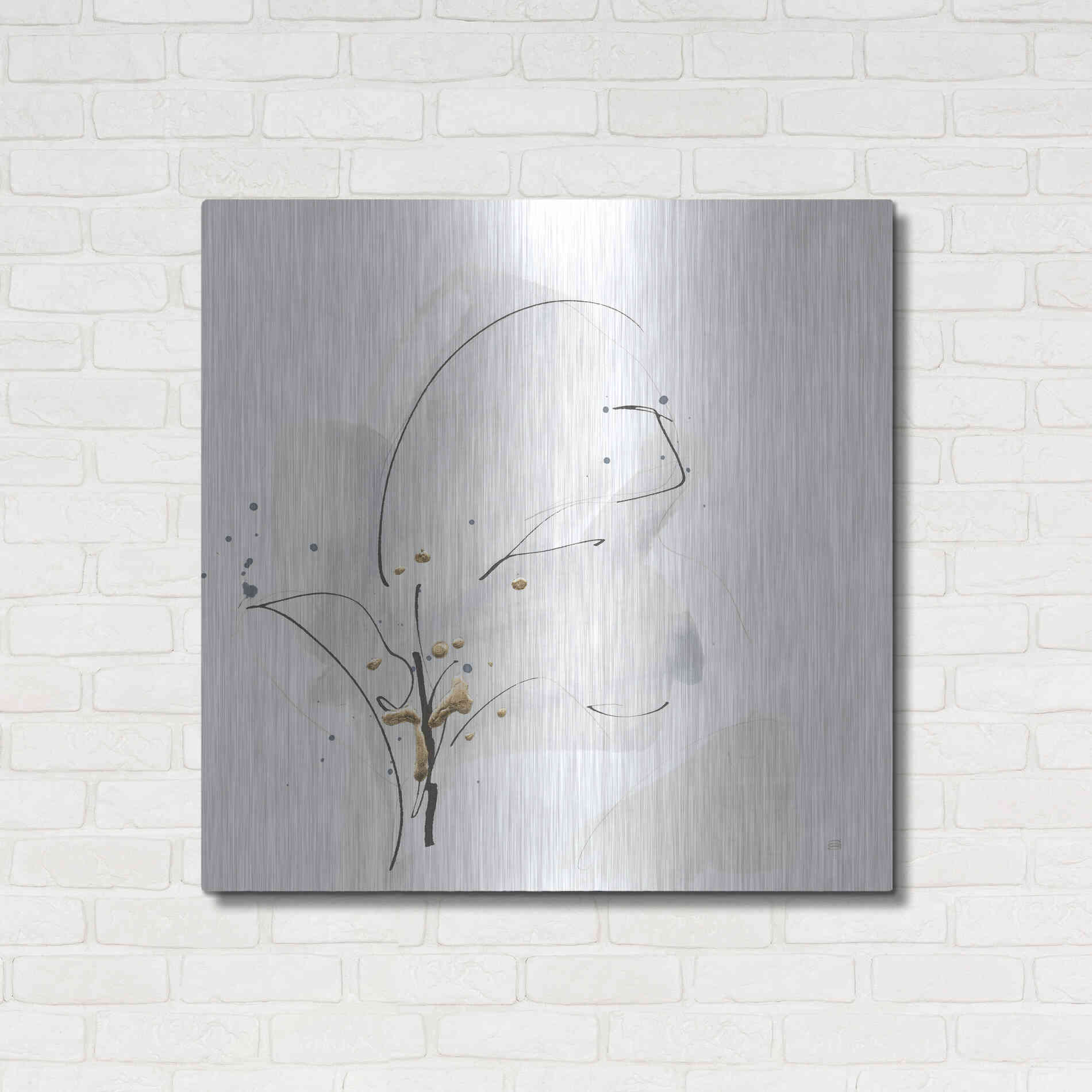 Luxe Metal Art 'Cool Gray IV' by Chris Paschke, Metal Wall Art,36x36