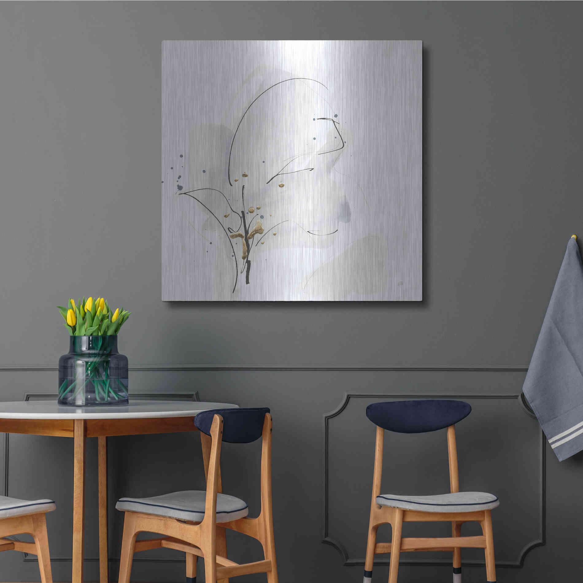 Luxe Metal Art 'Cool Gray IV' by Chris Paschke, Metal Wall Art,36x36