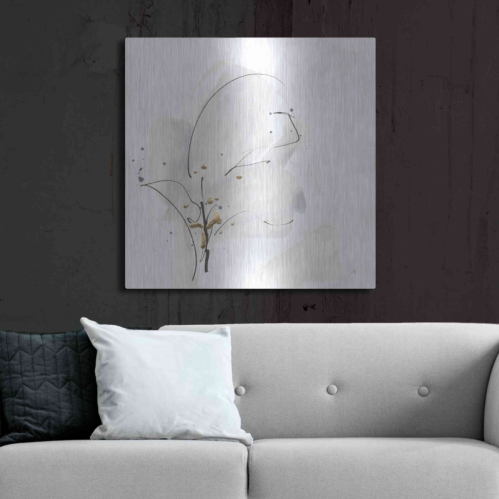Luxe Metal Art 'Cool Gray IV' by Chris Paschke, Metal Wall Art,36x36