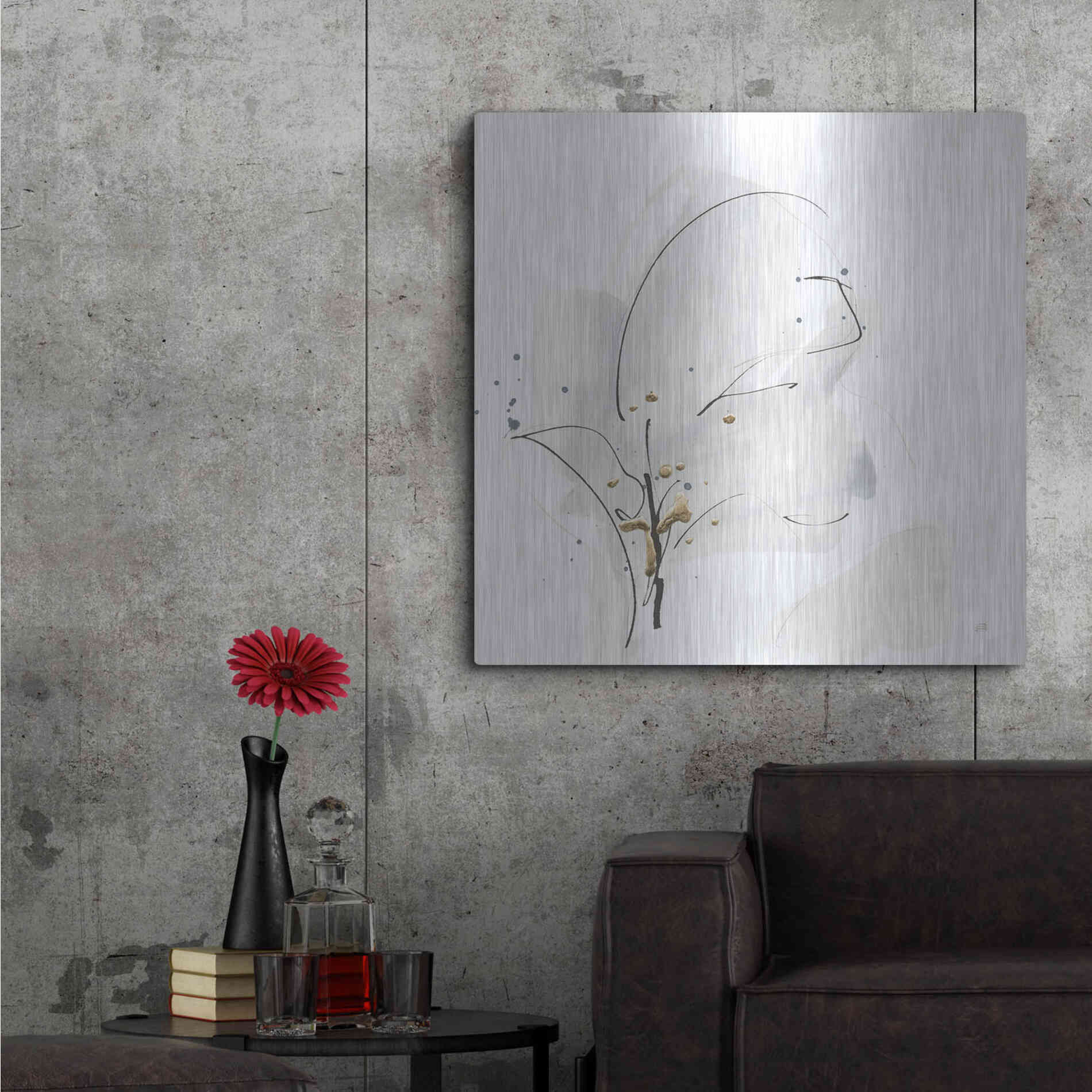 Luxe Metal Art 'Cool Gray IV' by Chris Paschke, Metal Wall Art,36x36