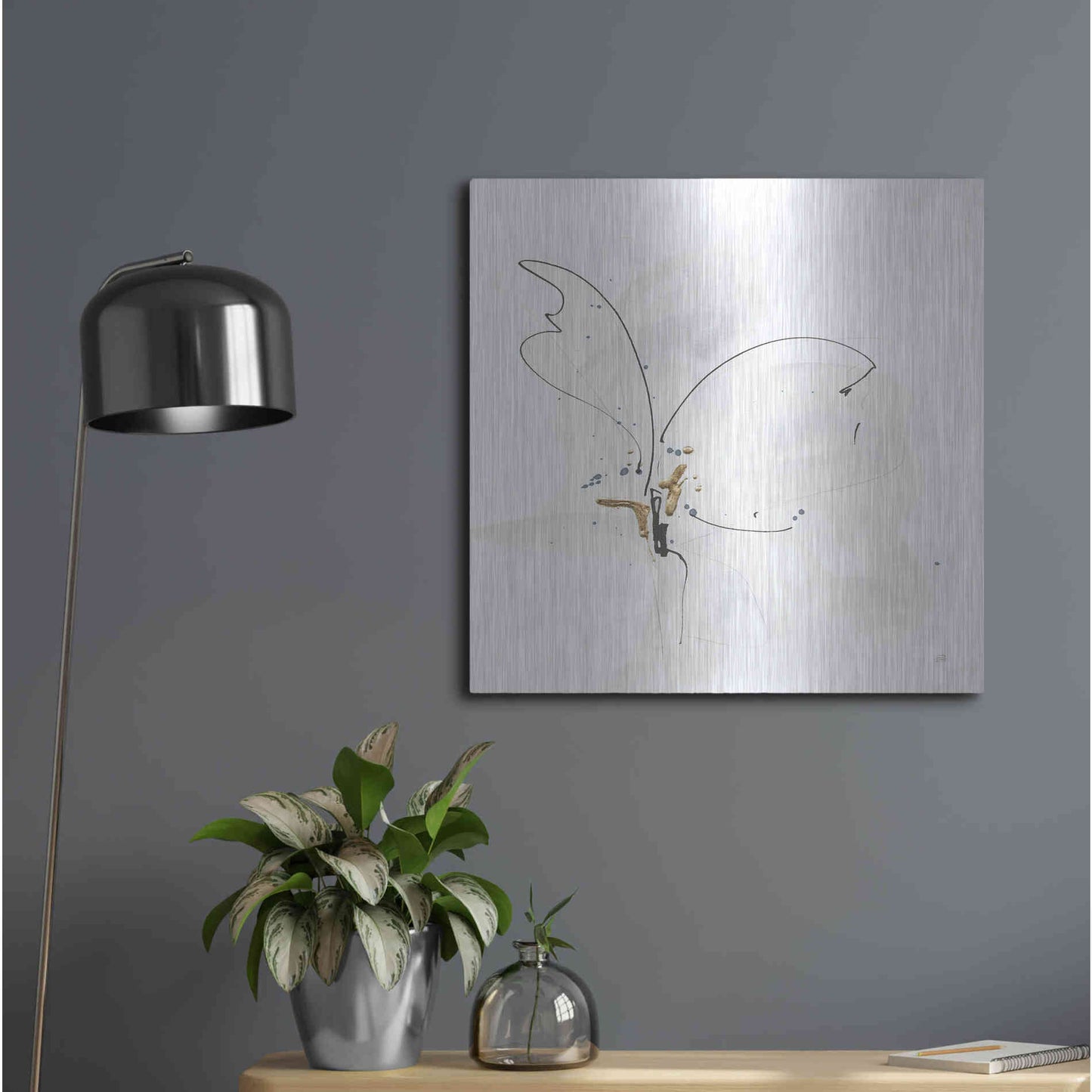 Luxe Metal Art 'Cool Gray VI' by Chris Paschke, Metal Wall Art,24x24