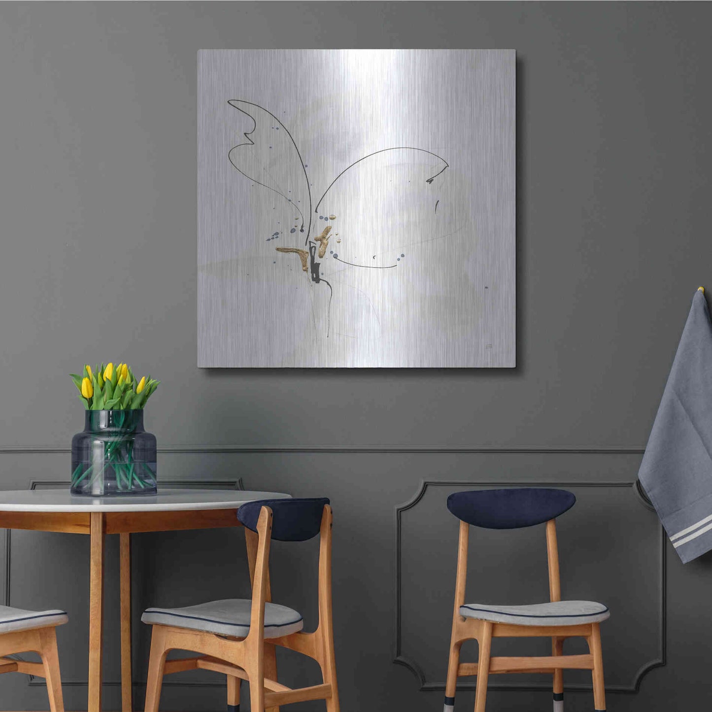 Luxe Metal Art 'Cool Gray VI' by Chris Paschke, Metal Wall Art,36x36