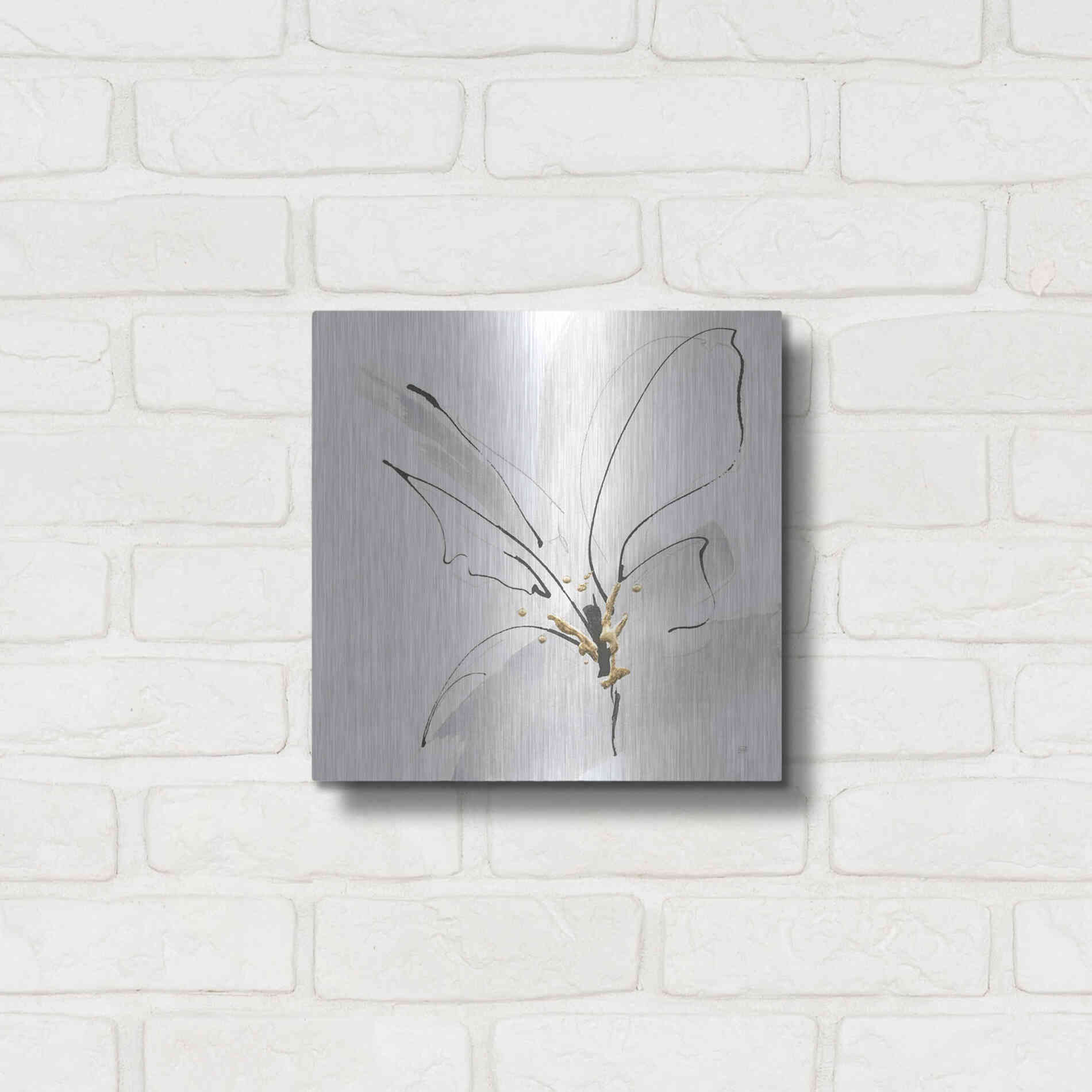 Luxe Metal Art 'Cool Gray VII' by Chris Paschke, Metal Wall Art,12x12