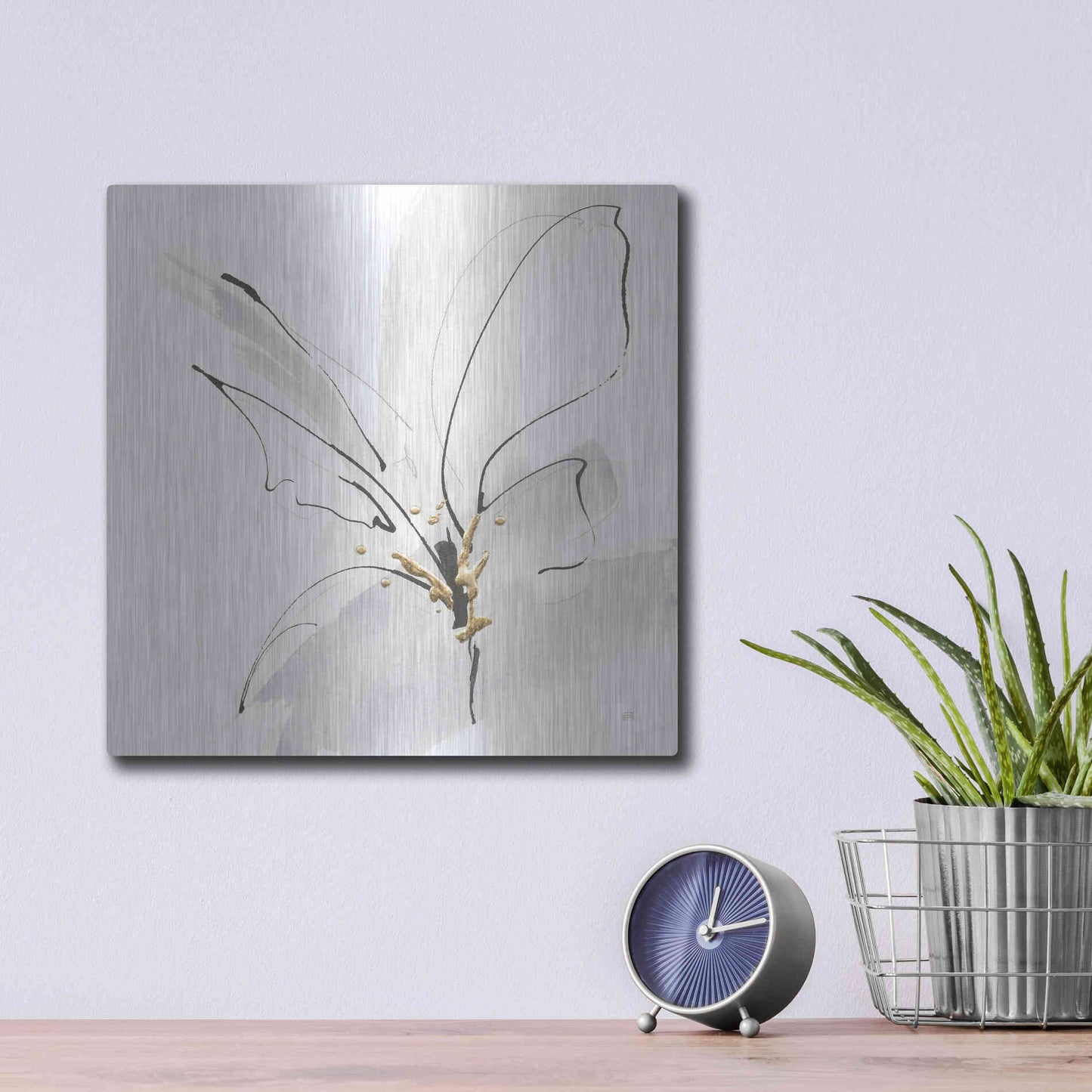 Luxe Metal Art 'Cool Gray VII' by Chris Paschke, Metal Wall Art,12x12