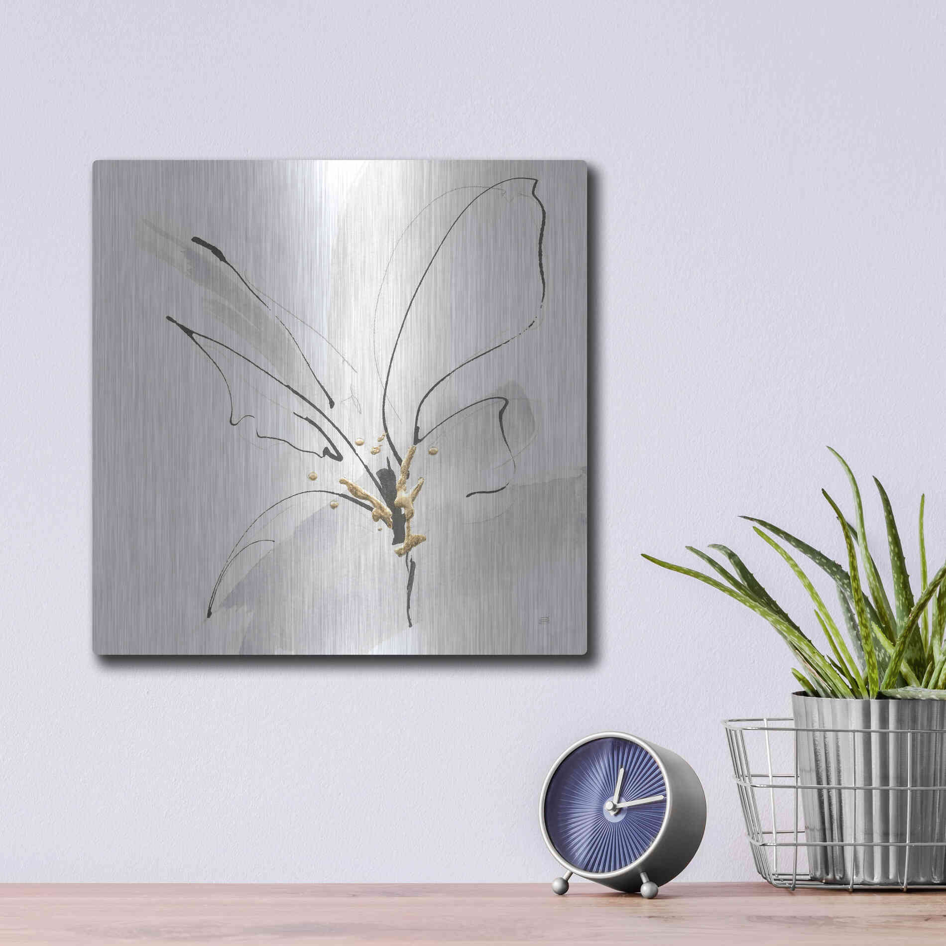 Luxe Metal Art 'Cool Gray VII' by Chris Paschke, Metal Wall Art,12x12