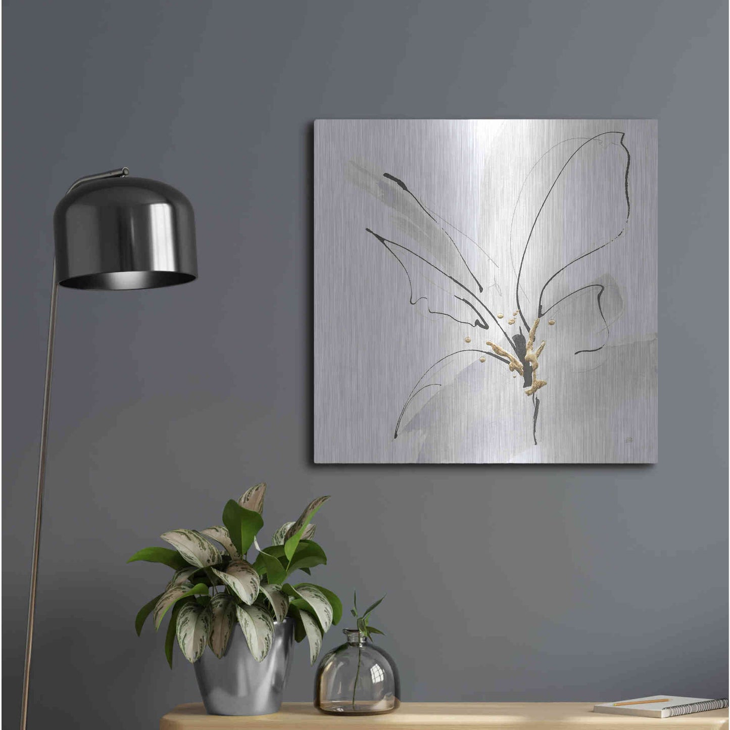 Luxe Metal Art 'Cool Gray VII' by Chris Paschke, Metal Wall Art,24x24