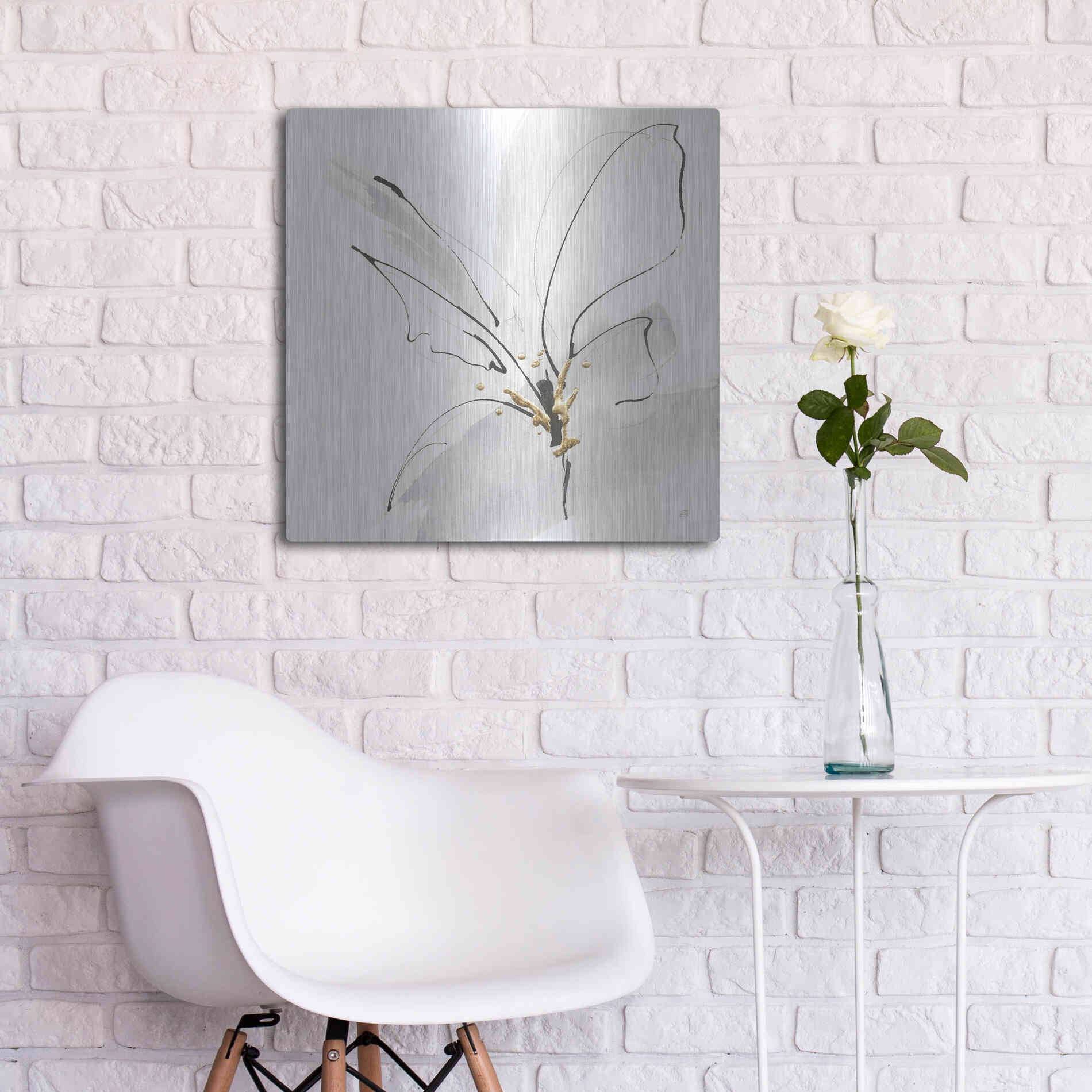 Luxe Metal Art 'Cool Gray VII' by Chris Paschke, Metal Wall Art,24x24